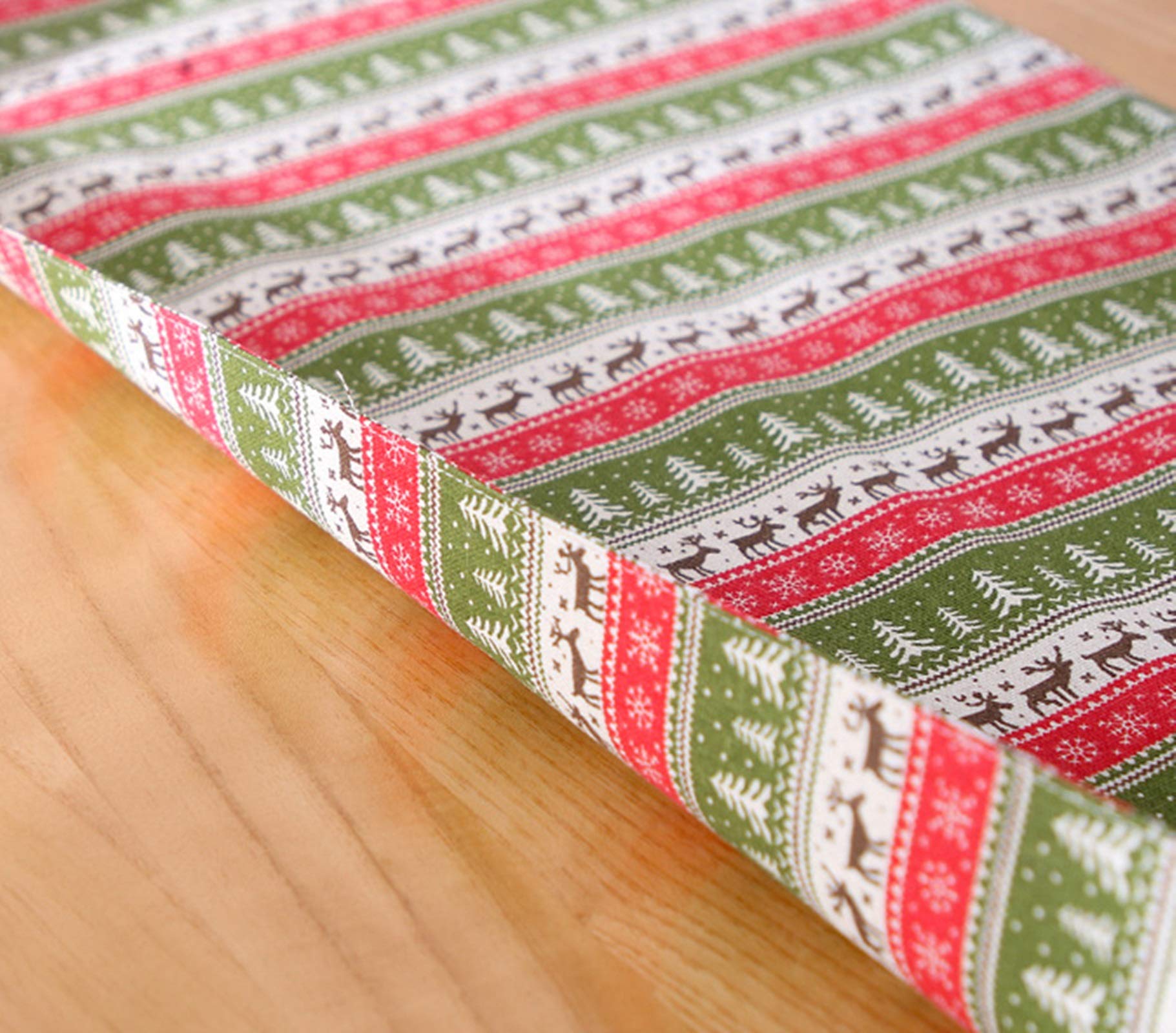 Usa Tischdeko, Grün Makramee Tischläufer Weihnachtsbäume Hirsch Tischläufer Cotton 33x160CM