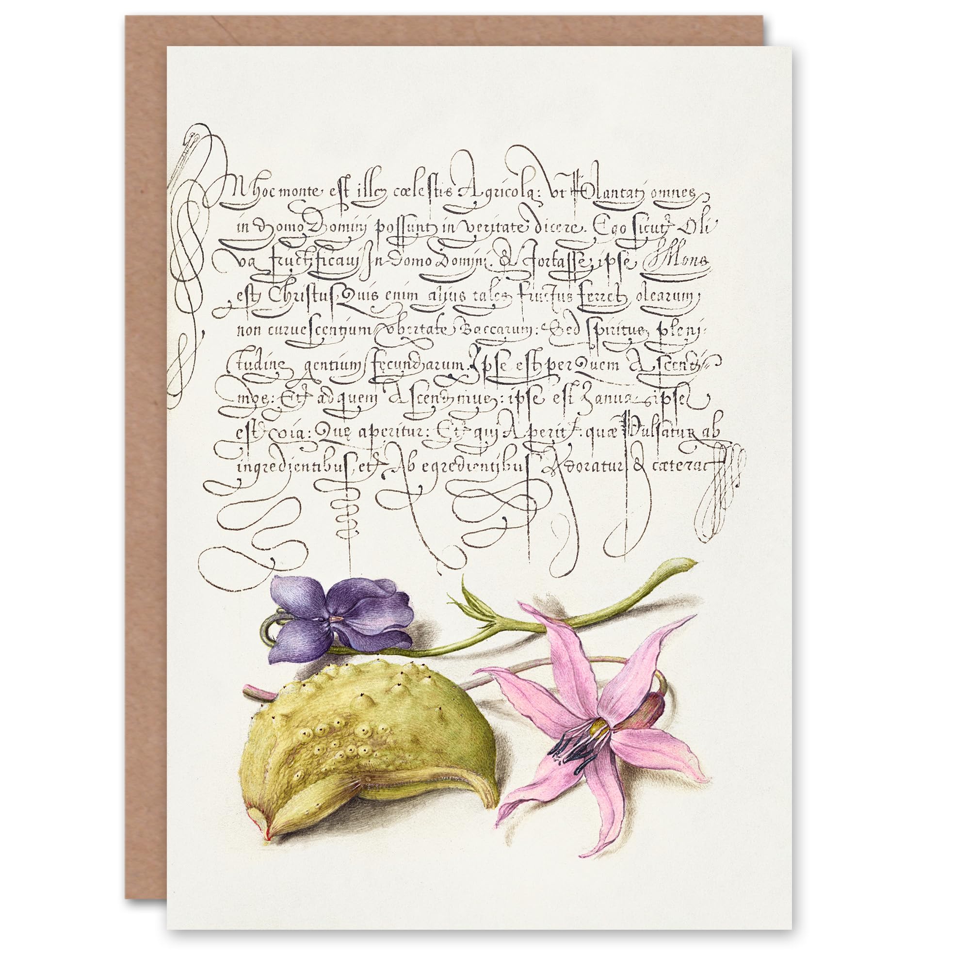 Artery8 Art Card Violet Blooms and Gourd Model Book of Calligraphy