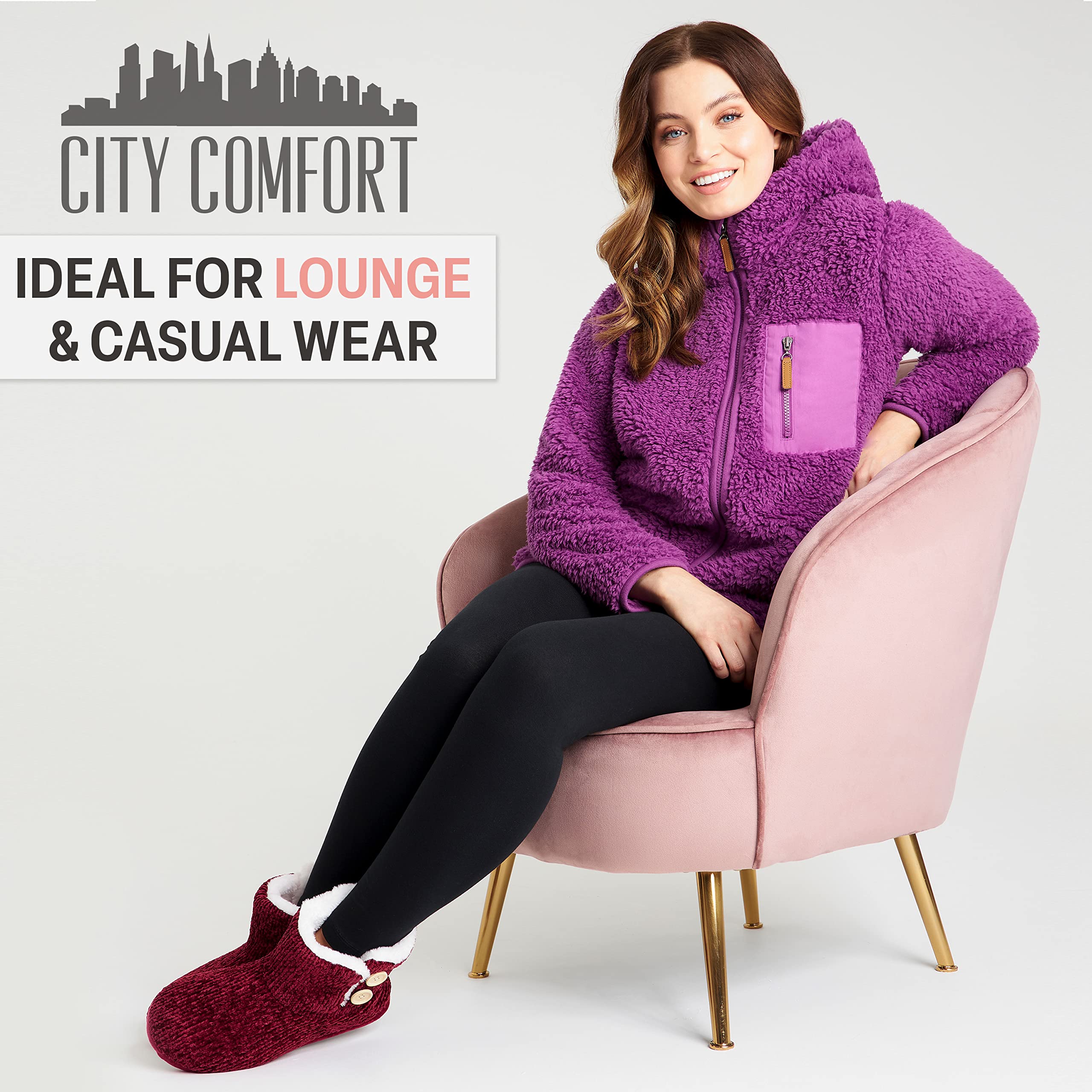 CityComfort Felpa Donna - Felpa Pelosa in Pile Sherpa S-XL