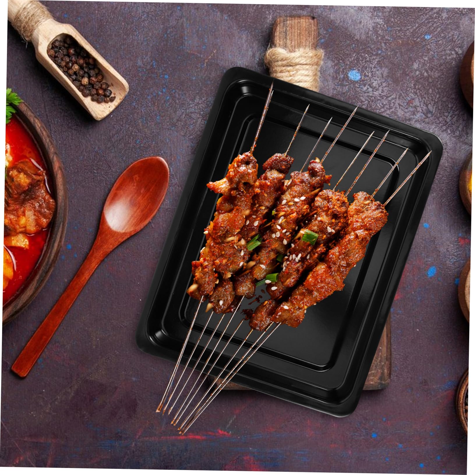 HEMOTON Enamel Roasting Pan Reusable Baking Tray for Oven Versatile Bbq and Grilling Tool Durable High Temperature Resistance for Meats and Vegetables for Home