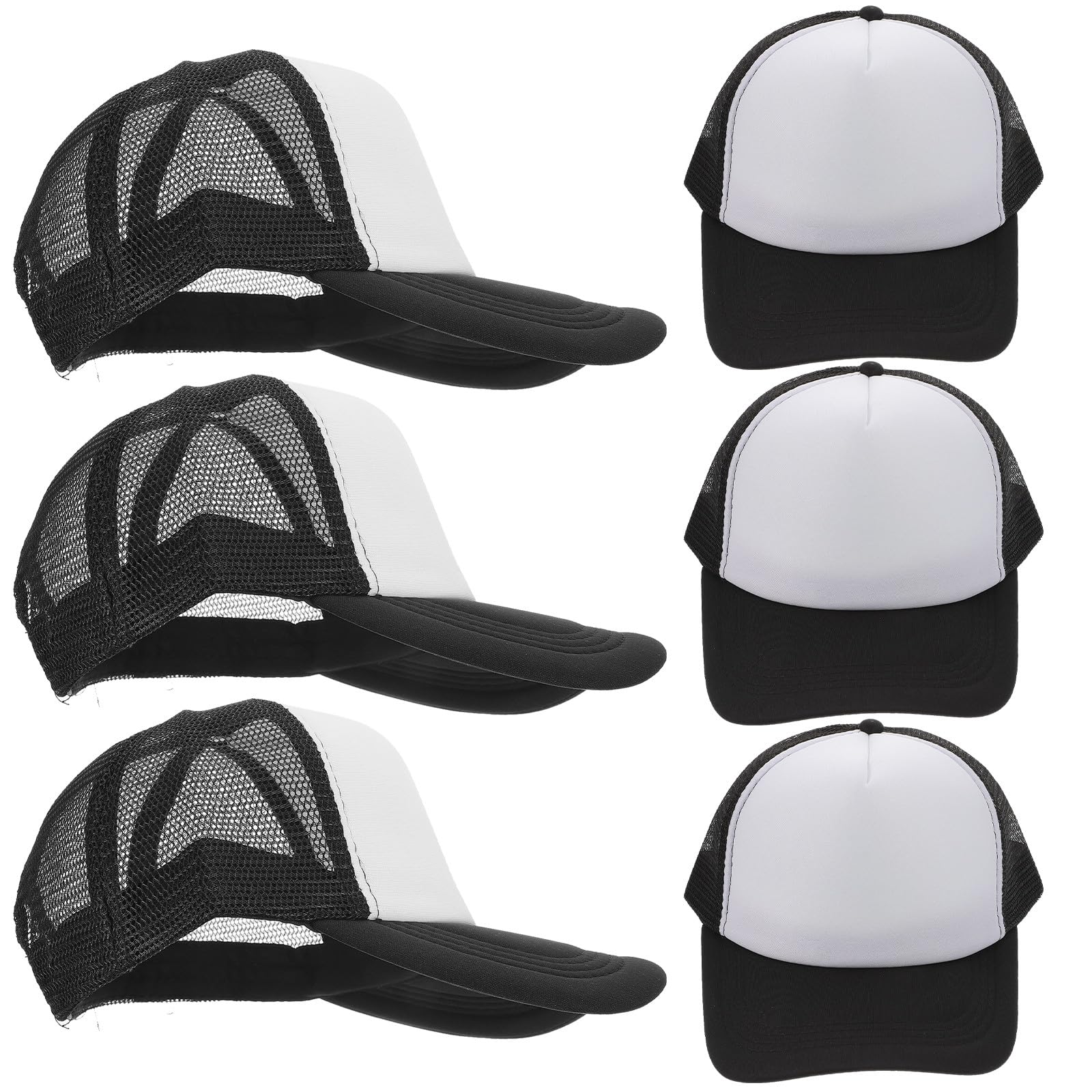 Gorra de Béisbol en Blanco de Malla 10 Unidades Poliéster | Negro, Apta para Bordado y Sublimación, Ajuste para Hombres y Mujeres, Uso Exterior y Golf