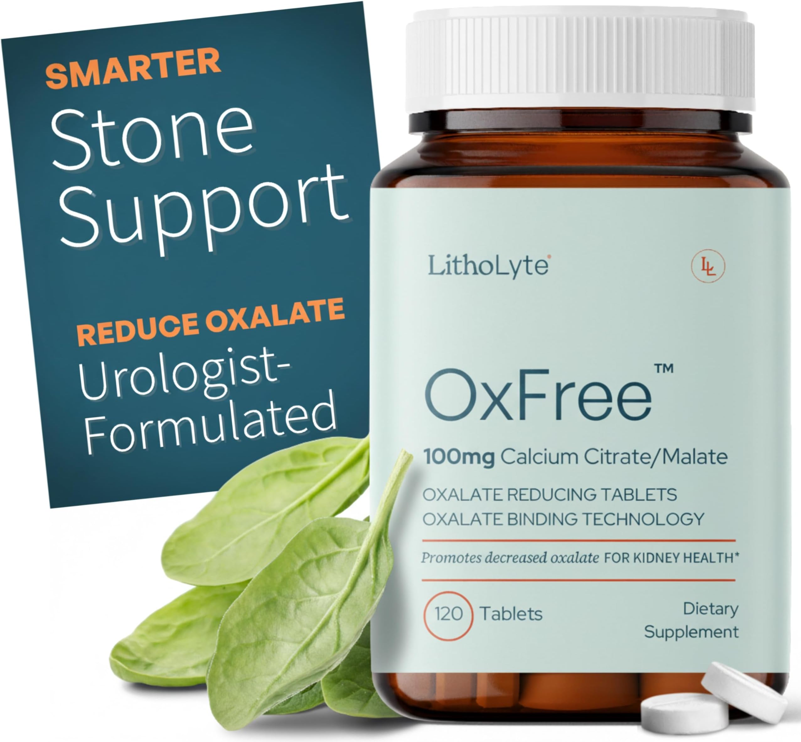 - OxFree® | Kidney Health Support & Protector | Oxalate Reducing Tablets for Calcium Oxalate Balance | Science-Based Support Beyond Cleanse, Detox, or Stone Dissolver Supplements | 120 Tablets