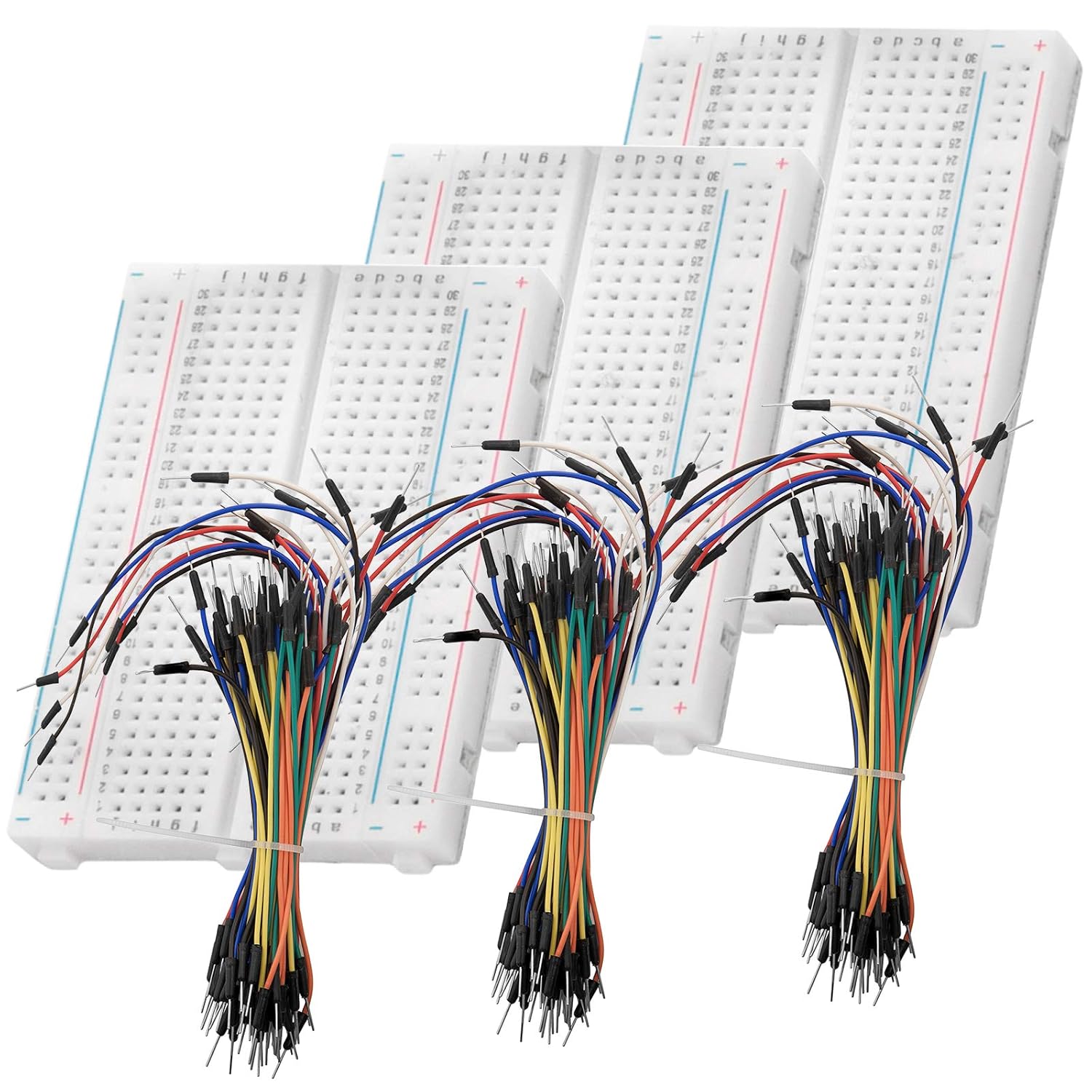 AZDelivery Breadboard Kit 3 x 65 Pieces Jumper Wire Cable M2M and 3 x