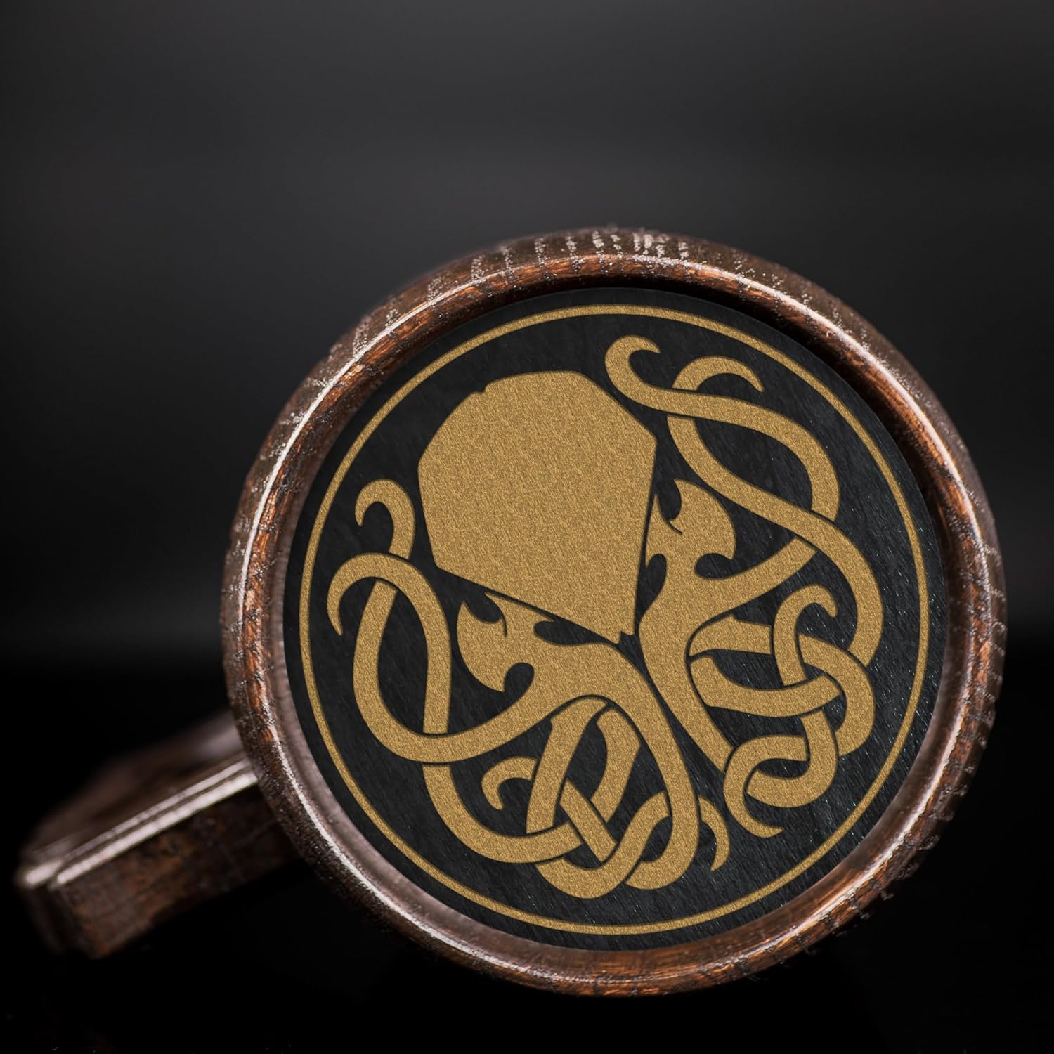 Cthulhu Beer Mug, Personalized Stein, Wooden Tankard