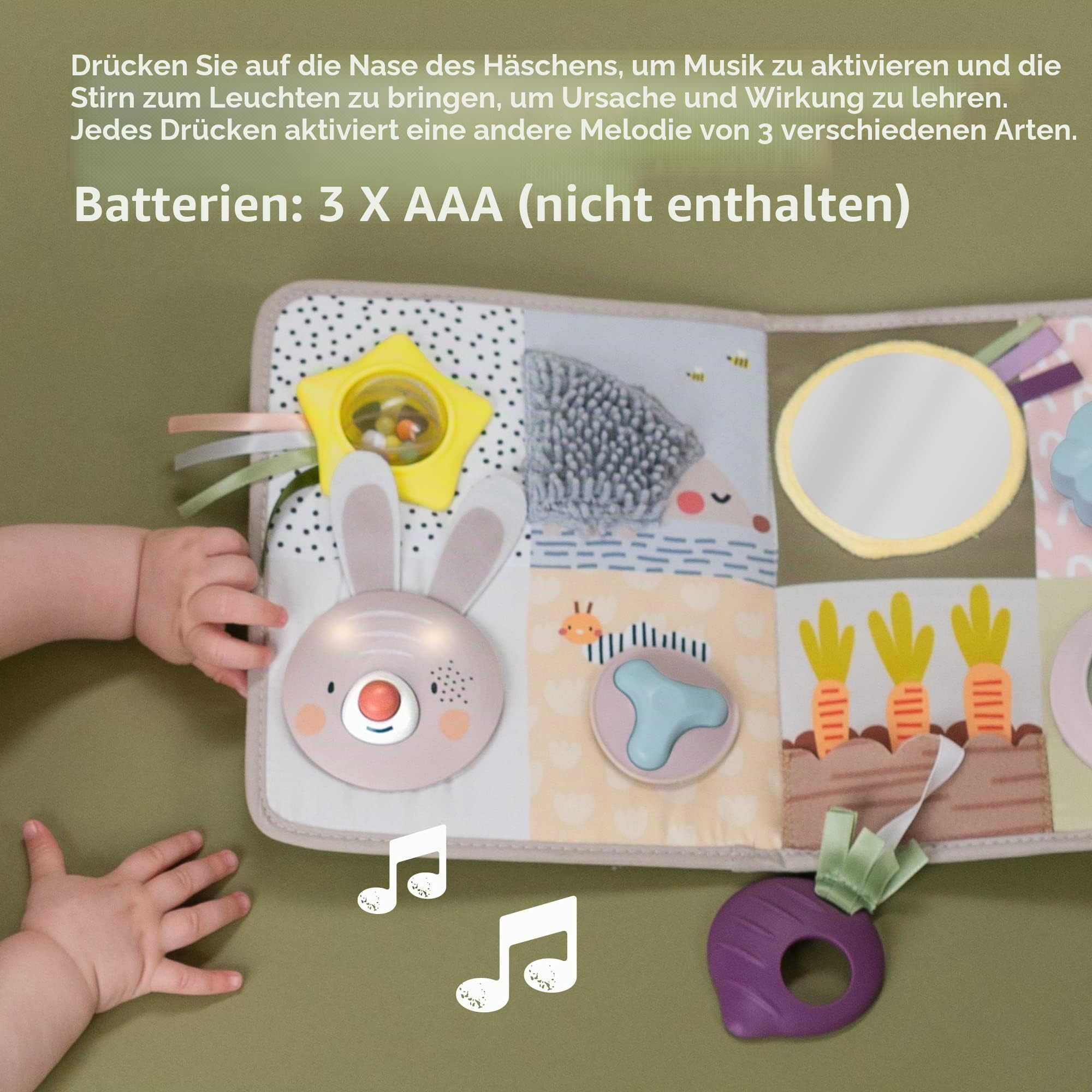 Taf Toys Urban Garden Entwicklungszentrum - Tummy Time Sensorisches Musik & Licht Spielzeug mit 13 Aktivitäten Geeignet für Jungen & Mädchen ab 0 Monaten