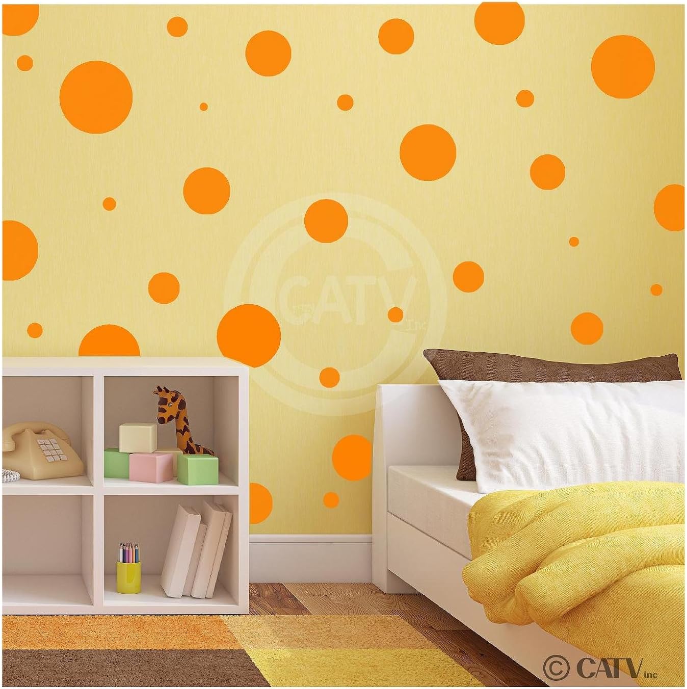 Assorted Vinyl Polka Dots Circle Wall Decals Vinyl Stickers