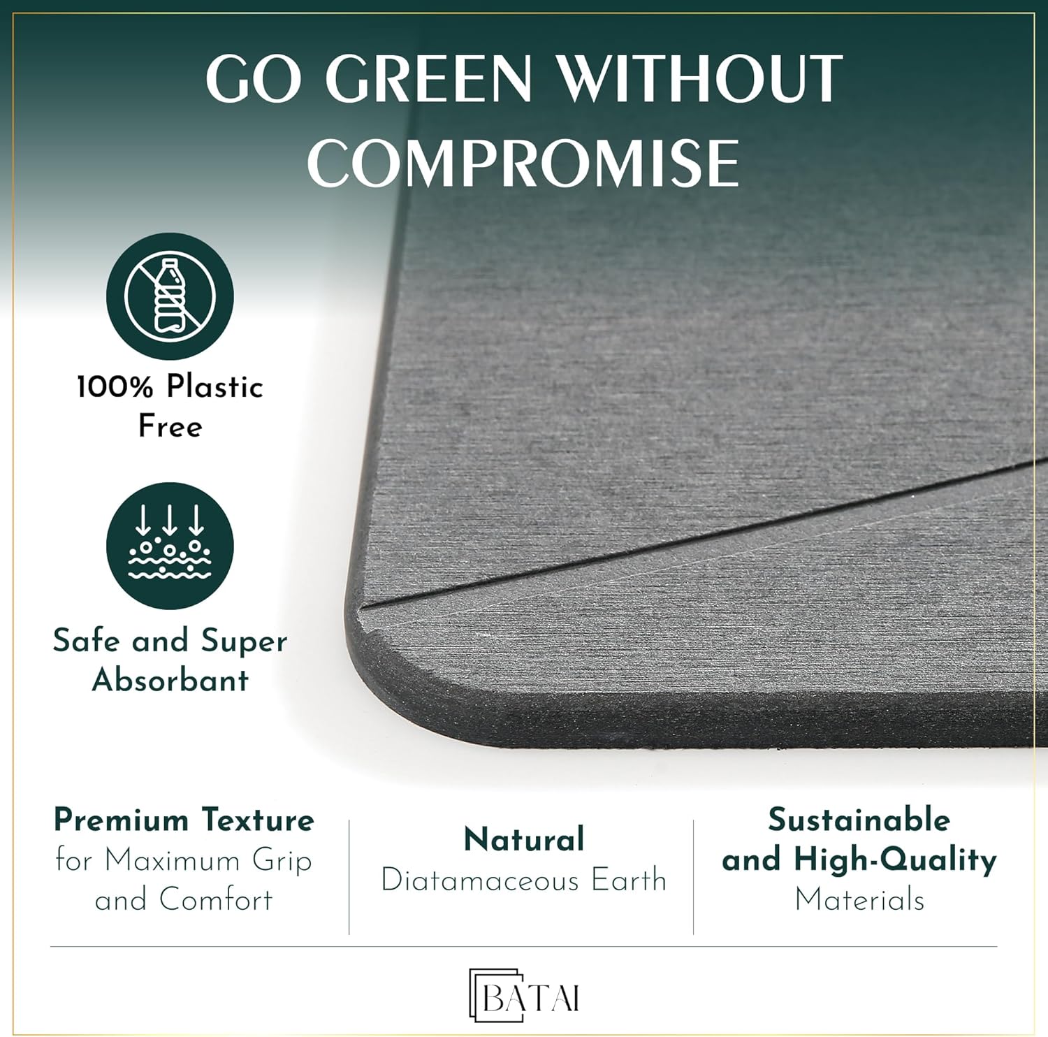 Extra Large Stone Bath Mat - (31.5” x 19.7”) - Absorbent Diatomaceous Earth Stone Bath Mat Large - Non-Slip Diatomite Bathmat - Easy Clean and Quick Drying - Long Instant Dry Bathmat - Beige XL - Image 5