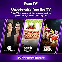 Vista 3 de Aurzen Roku TV Smart Projector with Wifi and Bluetooth, Roku Streaming Experience Built-in, 1080P FHD, Dolby Audio, Auto Focus & Keystone, Zoom