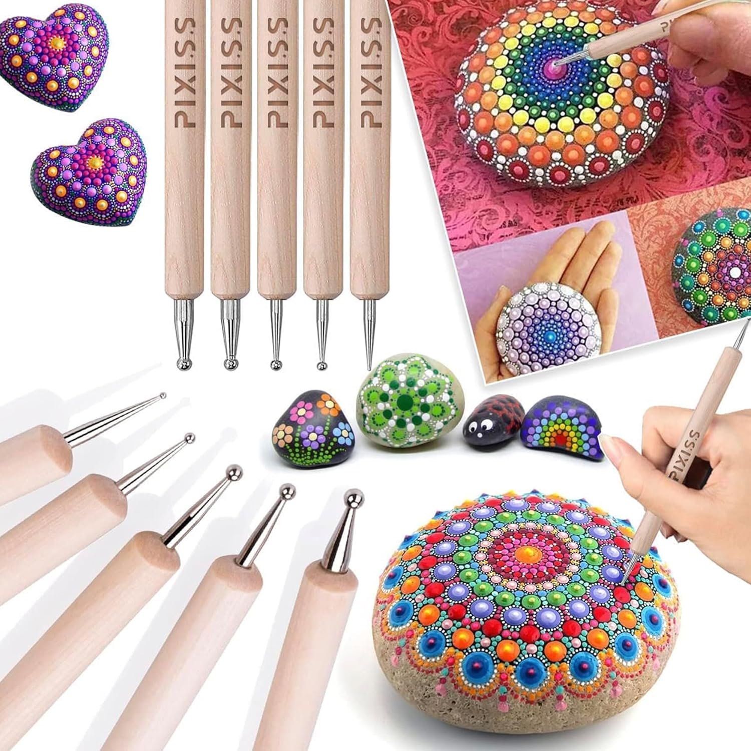 E6000 3.7 Ounce (109.4mL) Tube Industrial Strength Adhesive for Crafting, 10 Snip Tip Applicator Tips and Pixiss Art Dotting Stylus Pens 5 pcs Set