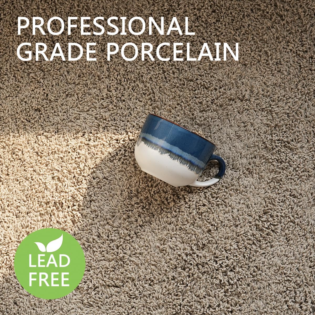 Bosmarlin Ceramic Coffee Mug Set of 4, 16 Oz, Jumbo Latte Mugs, Dishwasher and Microwave, Unique Reactive Glaze (Deep Blue, 16 Oz) - Image 3