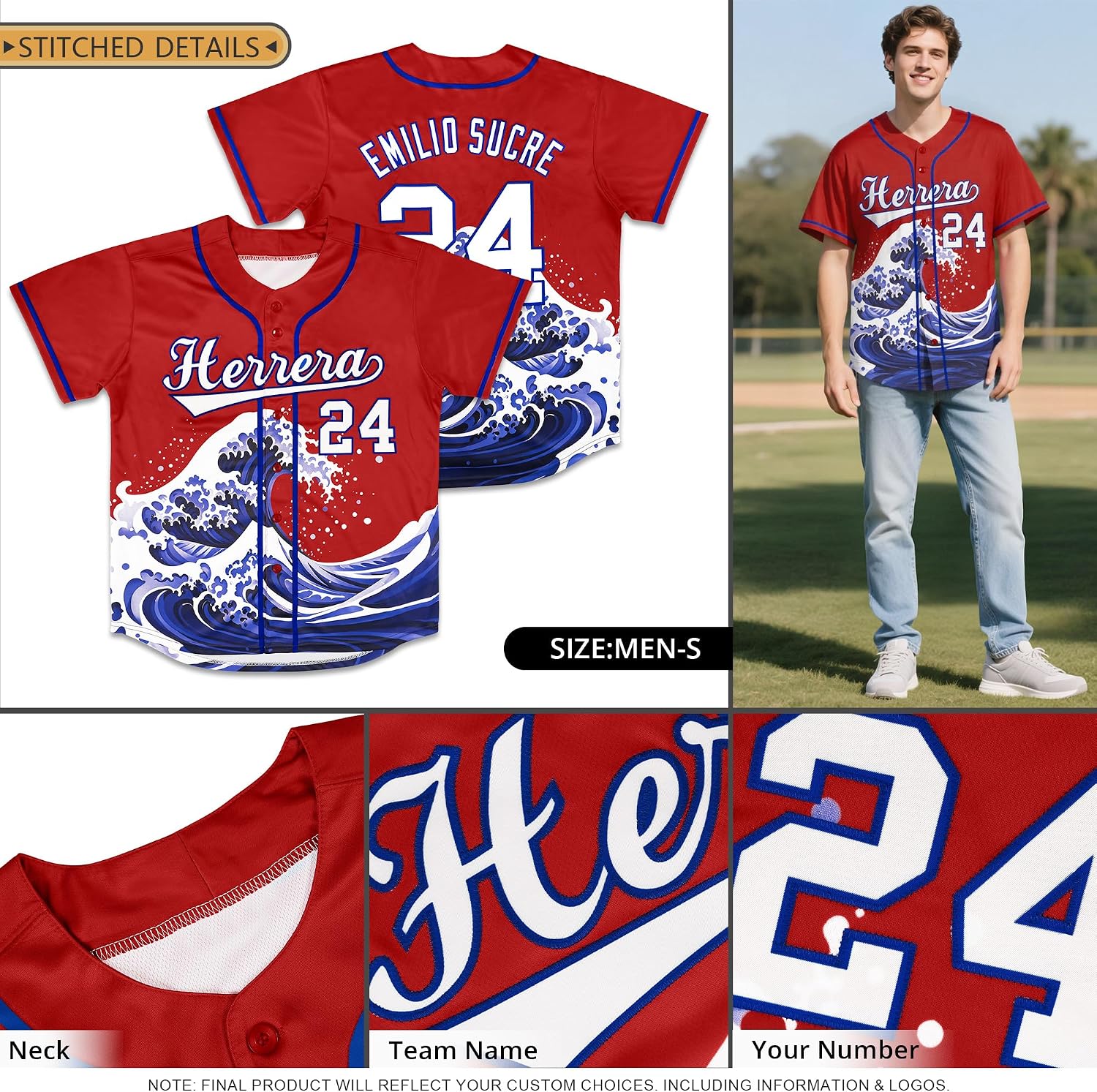 Custom Fashion Baseball Jersey Personalized Printed Stitched Name Number Sports Shirt for Men Women Youth