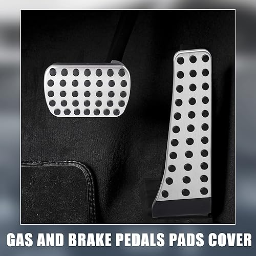 Miniatura 2 de X AUTOHAUX 2 almohadillas de pedal de gas y freno antideslizantes para Mercedes-Benz C E S GLC GLE GLK SLK CLS SL Class acero inoxidable pedales