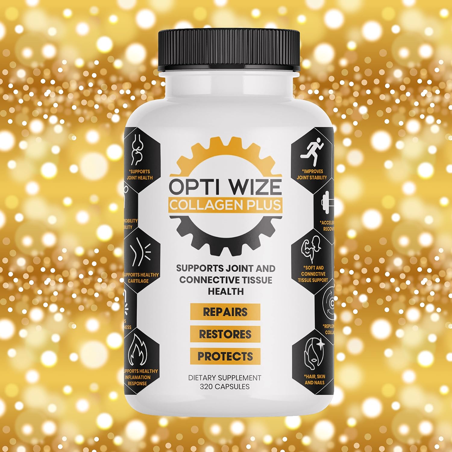 OptiWize Collagen Plus Black White Orange Small