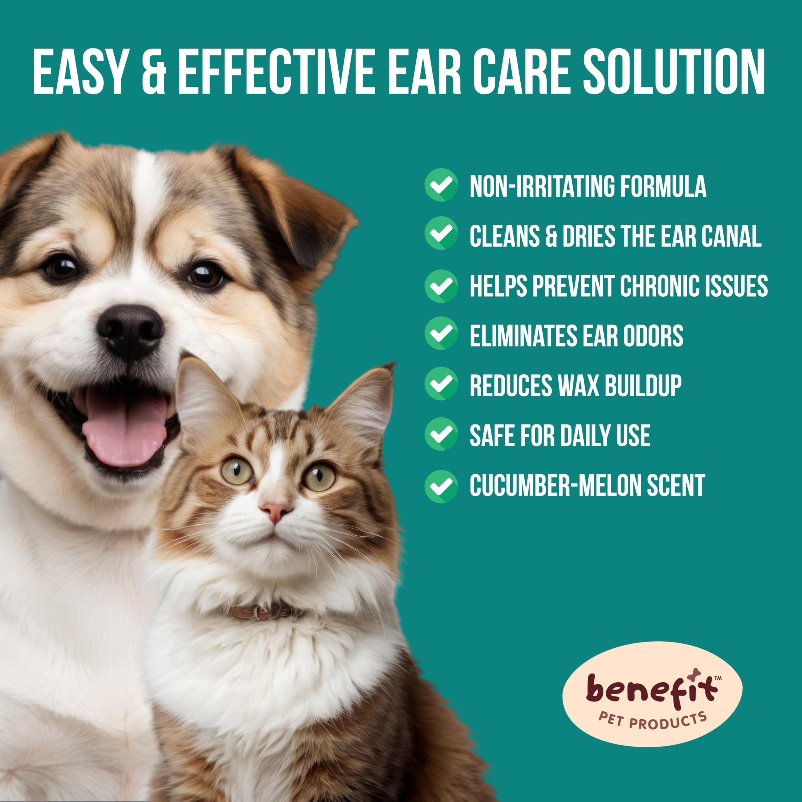Benefit Pet Products Dog Ear Wipes - Ear Cleaner for Dogs to Prevent Infections, Itching & Odor - Aloe & Eucalyptus, Grooming Wipes - 100 Count - image 5
