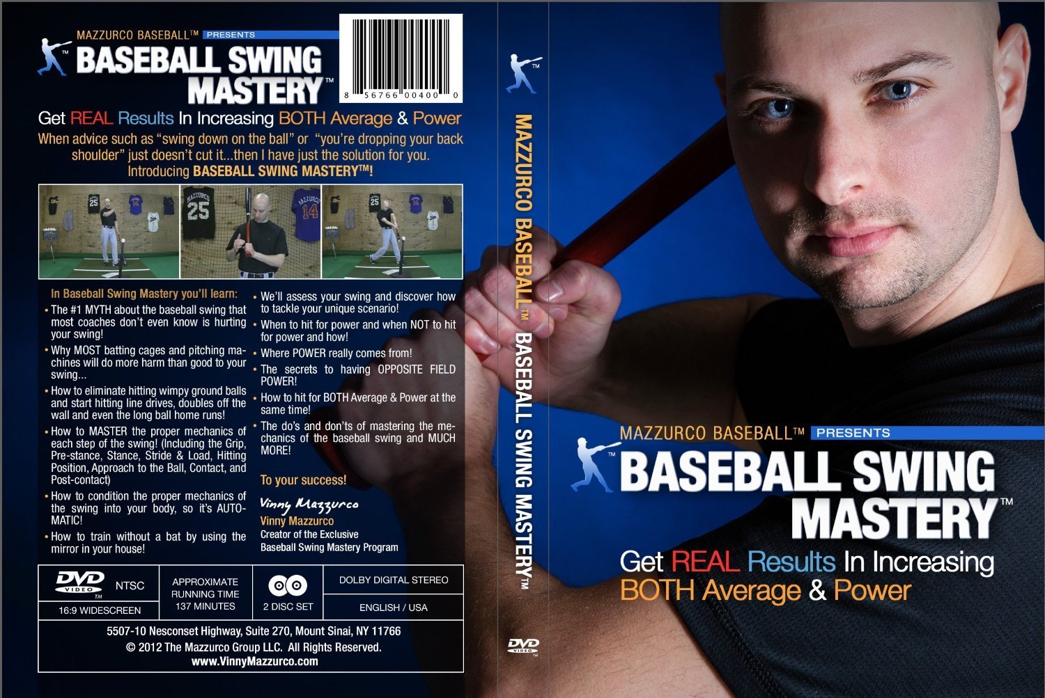 Baseball Swing Mastery - Get Real Results In Increasing Both Average & Power (Baseball Instructional Video - Hitting DVD 2 Disc Set)