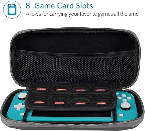 Vista 3 de CoBak Carrying Case for Nintendo Switch Lite - with 1 Screen Protector, 1 Grip Case and 4 Thumb Grip Caps, Ultra Slim Premium EVA Travel Pouch