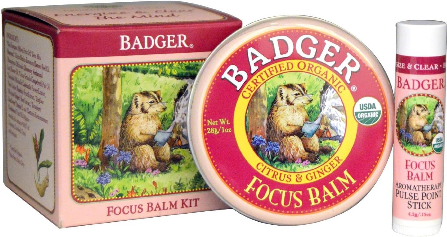 Badger Aromatherapy Focus Balm Gift Cube Citrus & Ginger