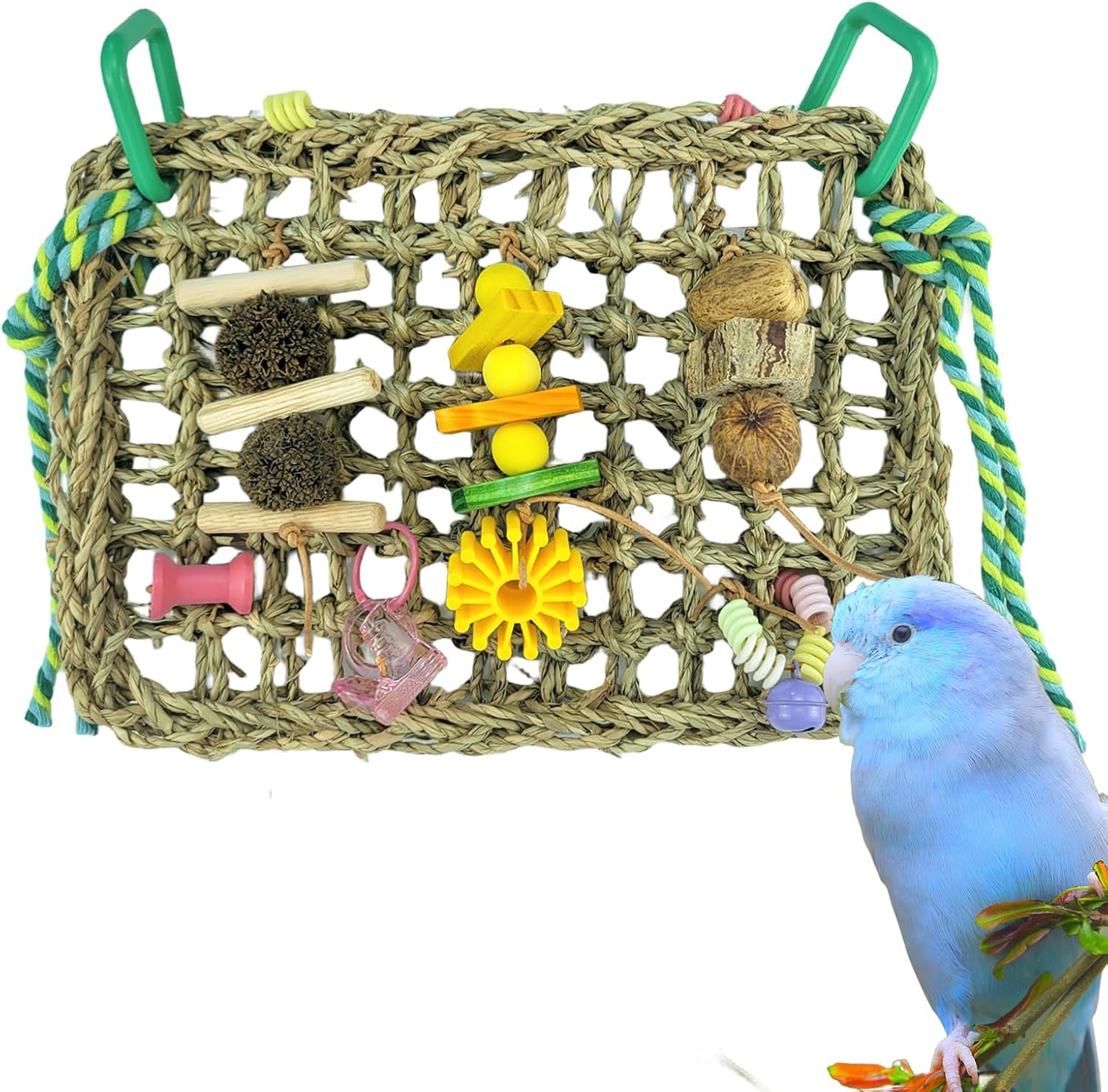 Viuvoiul Bird Toys, Parrot Toys, Woven Seagrass Hanging