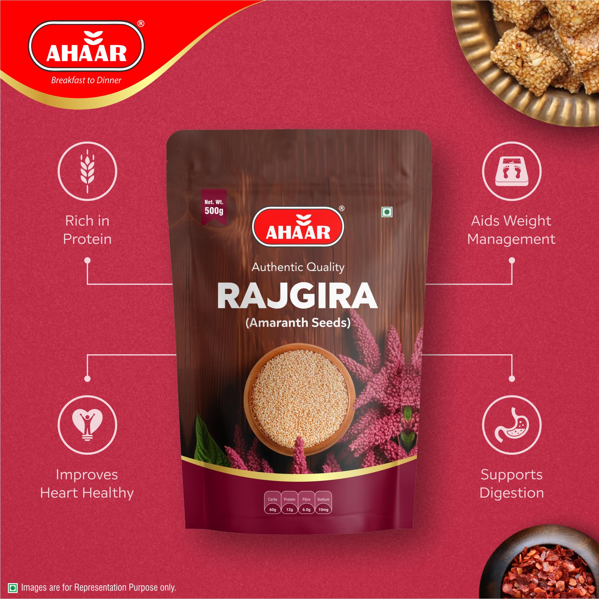 Ahaar Premium Rajgira Seeds | Amaranth Superfood 500g - Image 5 thumbnail