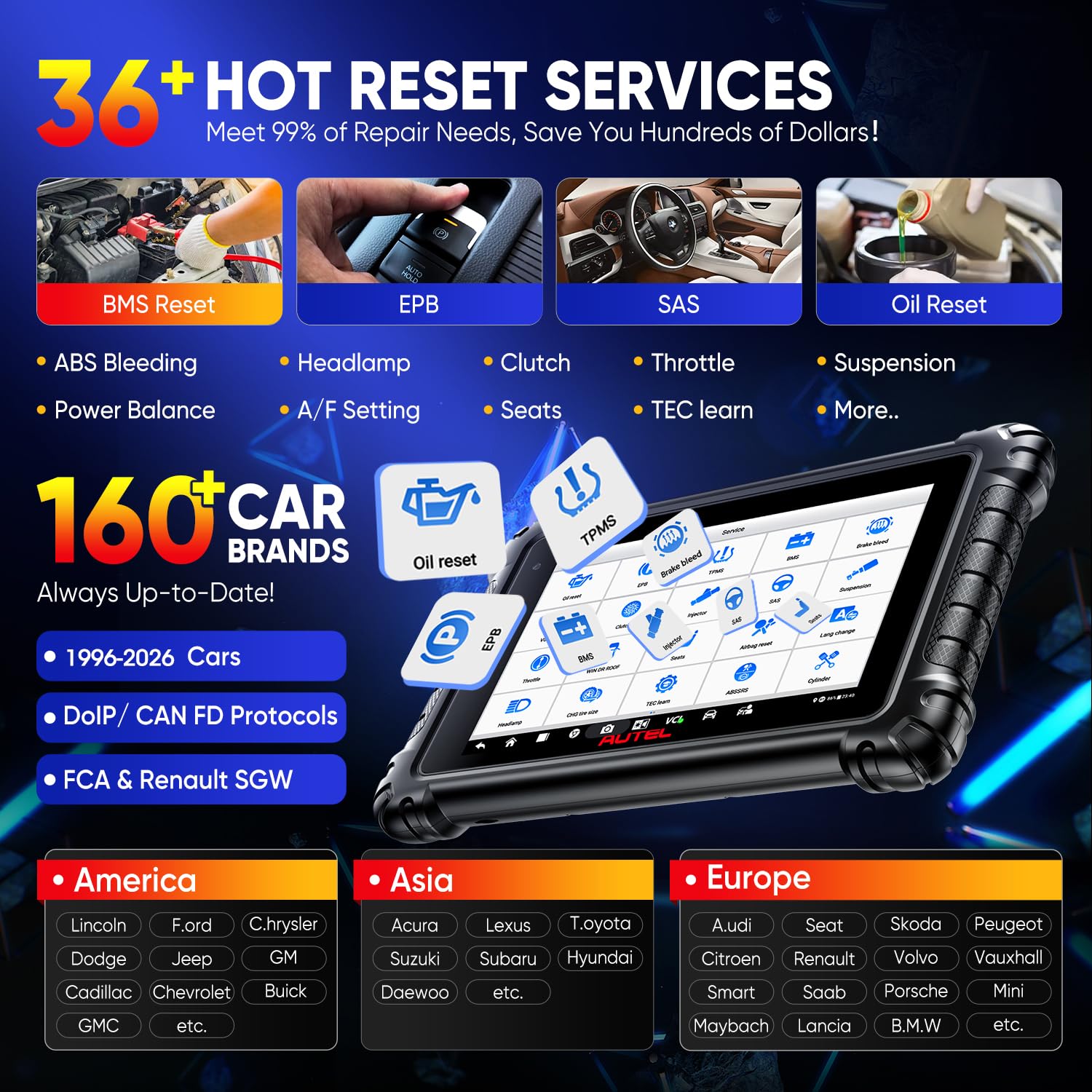 Autel 2026 MaxiSYS MS906 Pro 2.0 Diagnosis, Escáner OBD2 MS906PRO Actualización de MP900BT MS906BT MS908, Codificación ECU, 3000+ Pruebas, 36+ Servicios, Can FD DoIP, Guía VAG, AutoScan 2.0, OS10