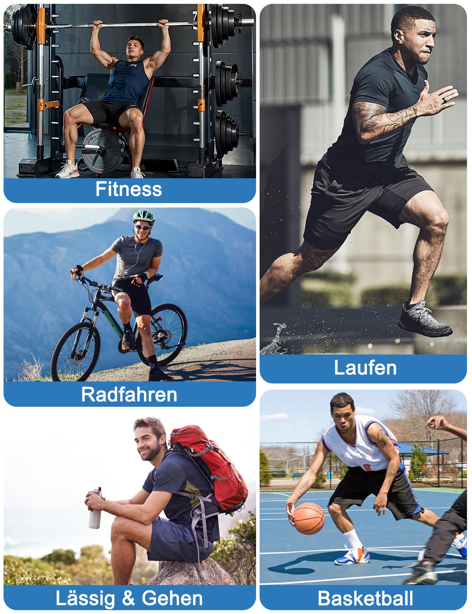 Herren Sporthose Kurze Atmungsaktive Gym Fitness Hosen Dry Fit Lauf Shorts Training Running Funktionsshorts