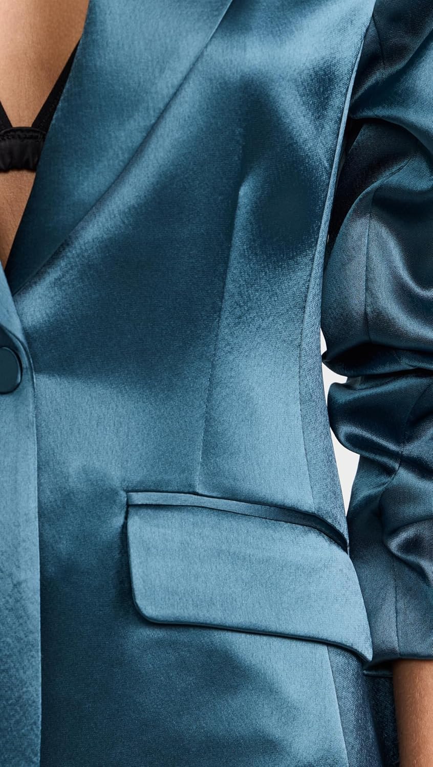 Cinq à Sept Women's Smooth Satin Scrunched Cheyenne Blazer - Image 6