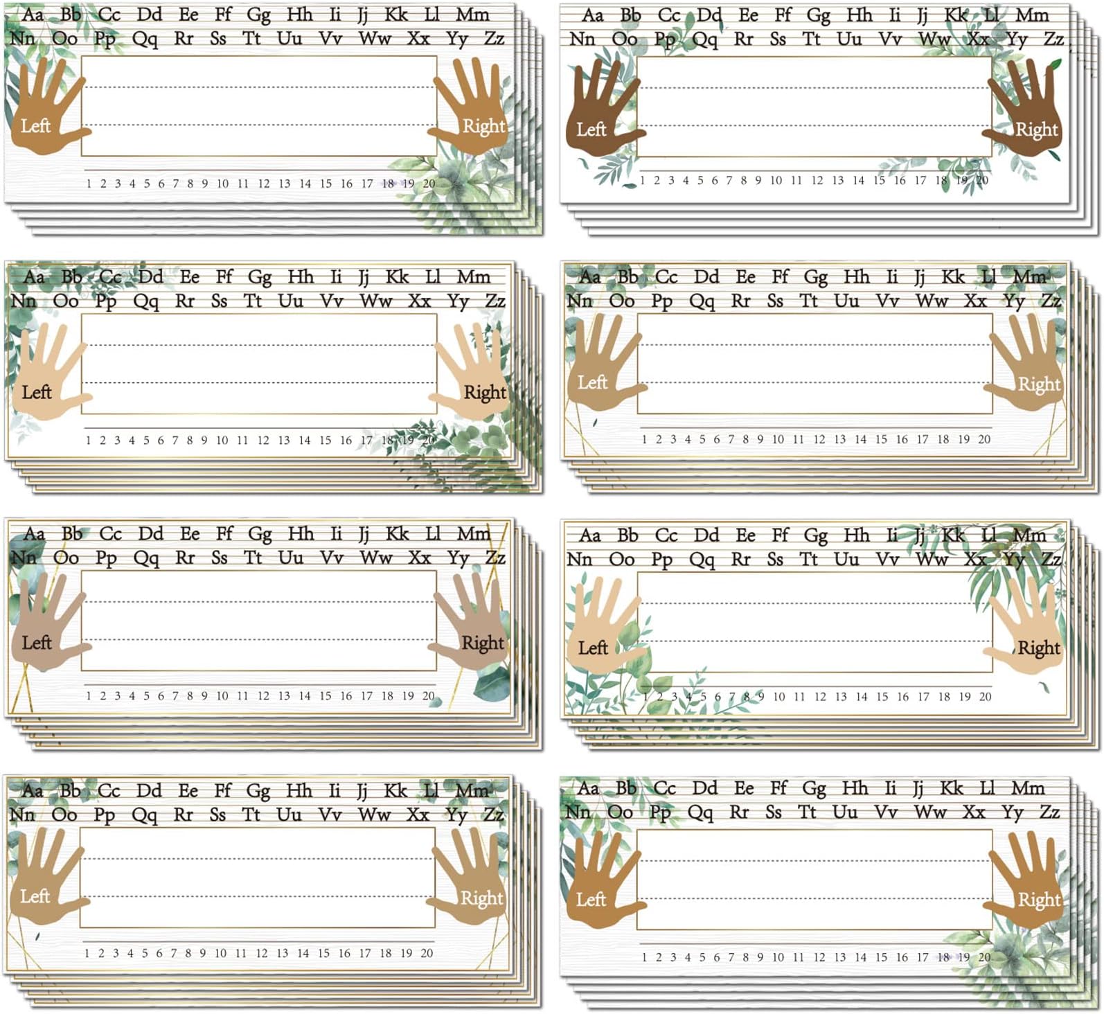 Student Name Tags 36 Pcs Boho Classroom Name Tags - Greenery Desk Name ...