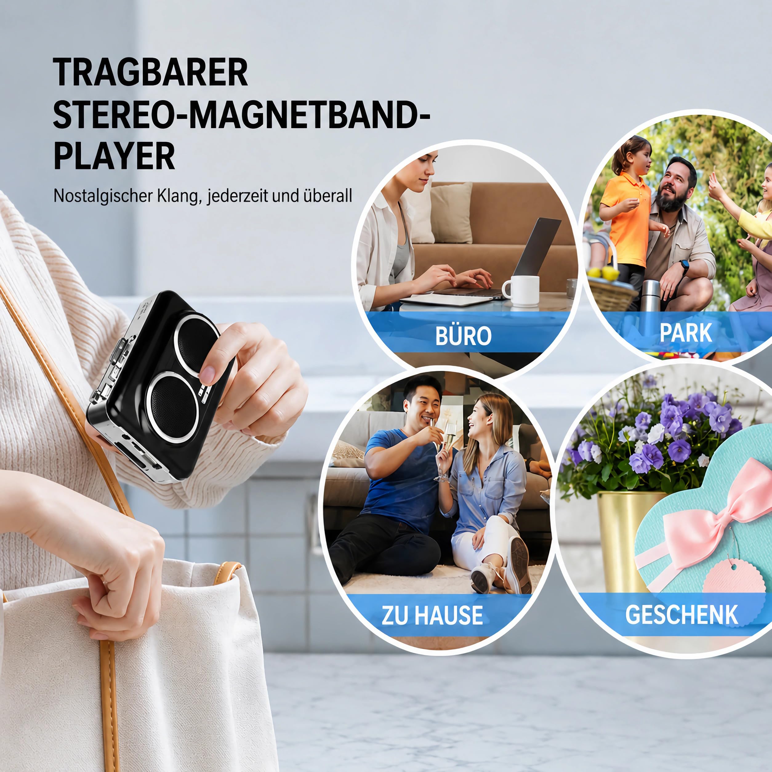 J16C magnetofon z konwerterem MP3 i nagrywaniem USB