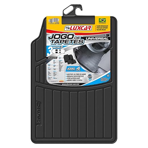 Kit de 4 peças, TAPETE BORRACHA UNIVERSAL SÉRIE 3 Luxcar Universal