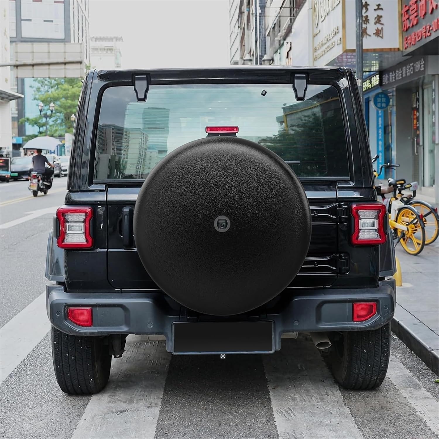 Premium Tire Cover Wheel Cover with Camera Hole, for Jeep Wrangler JL with Backup Camera, Sport & Sahara (2018-2025) Spare Tire Cover,33“ fits 285/70R17,Black