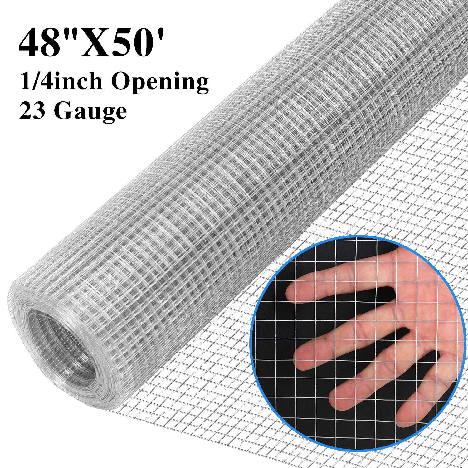 Buy 48in X 50ft Hardware Cloth 1/4 Inch Square Galvanized Chicken Wire Welded Fence Mesh Roll