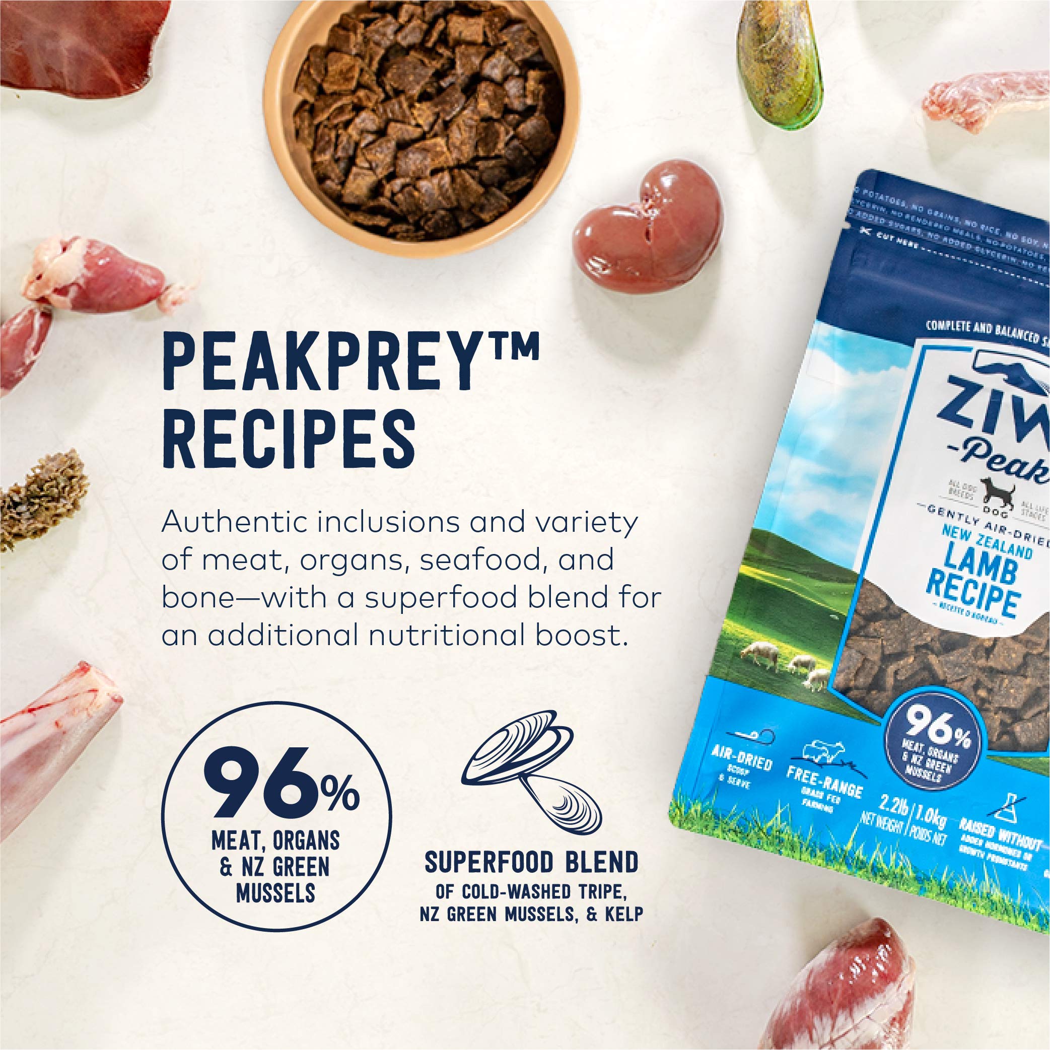 ZIWI Peak AirDried Dog Food All Natural, High Protein, Grain Free