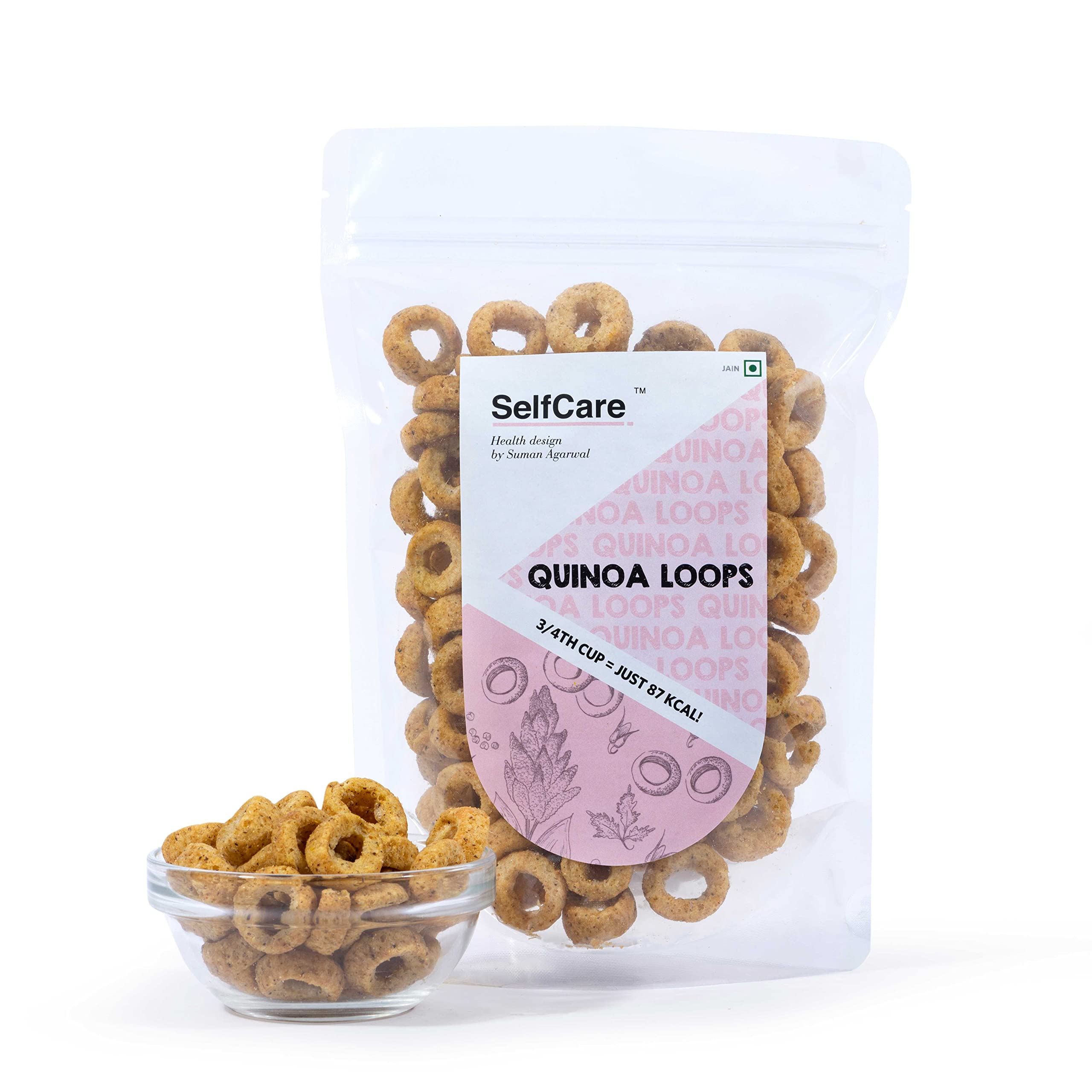 SelfCare By Suman Agarwal Quinoa Loops Pack of 1 100g | Healthy & Non Fried | Savoury - Snacks - Namkeen - Grocery | Spicy Crunchy & Chatpata - Tea time Snacking | Diabetic Jain & Travel Friendly (B0B7TXD732) Amazon Price History, Amazon Price Tracker