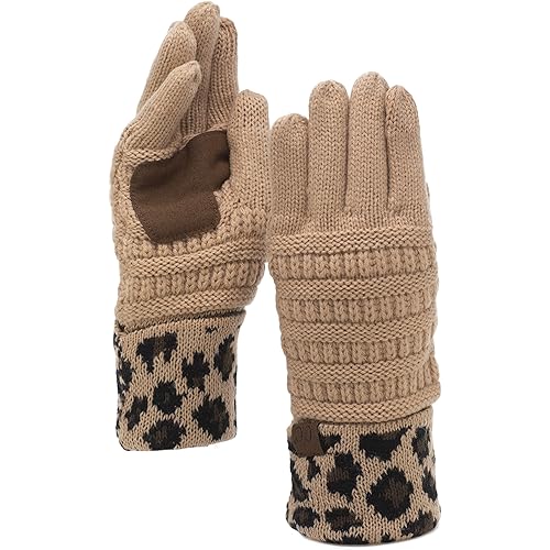 C.C Unisex Cable Knit Winter Warm Anti-Slip Touchscreen Texting Gloves