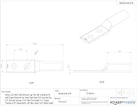 Vista 2 de Panduit LCC1-56B-E Conductor de Código Conductor de Cobre de Compresión LCC1-56B-E, 2 agujeros, #1 AWG, Perno de 516 pulgadas, Espacio entre
