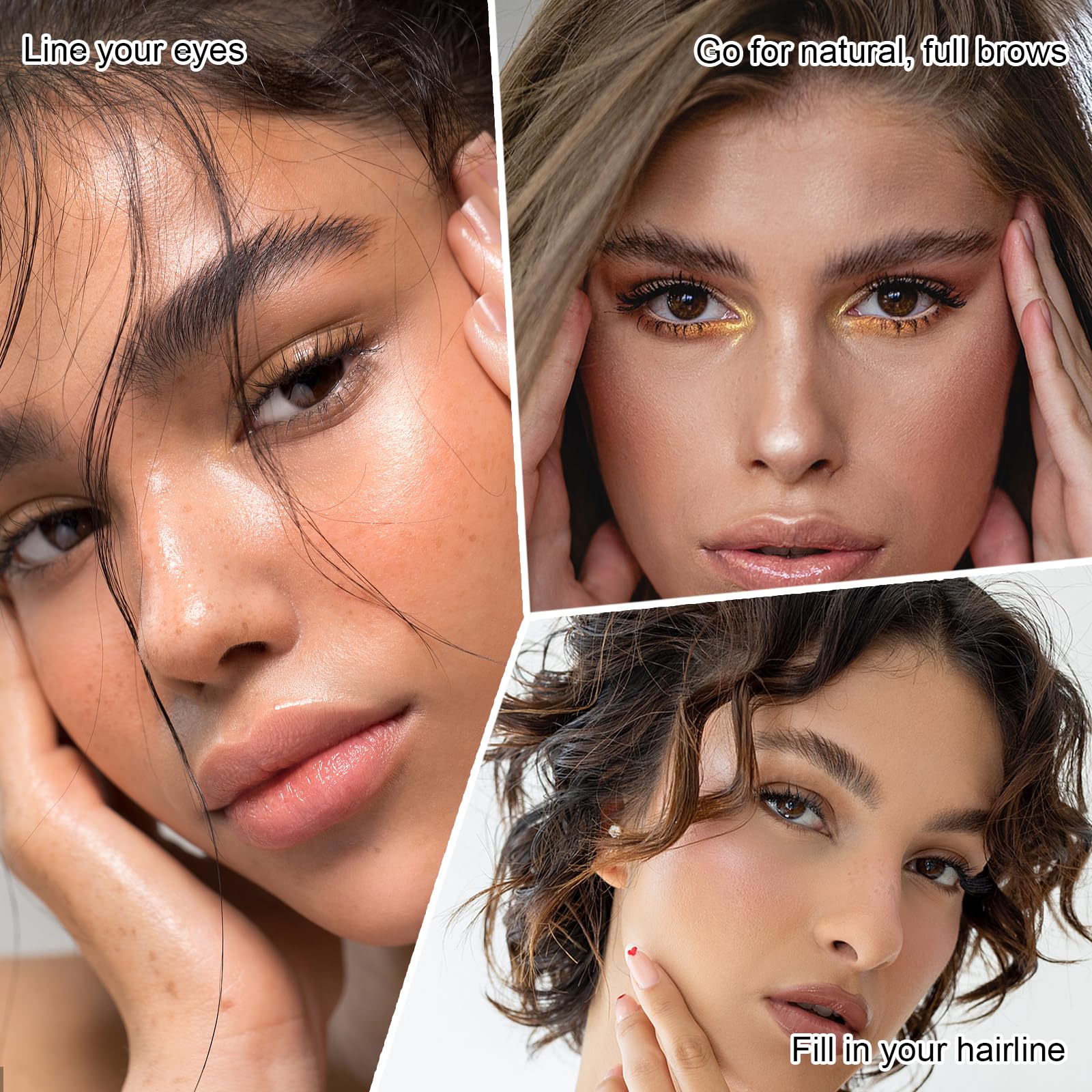 Set di 5 matite per sopracciglia impermeabili, resistenti alle sbavature, 2 in 1, design a doppia estremità, 4D, microblading, punta a 4 punte, eyeliner preciso, sopracciglia definite, 5 colori