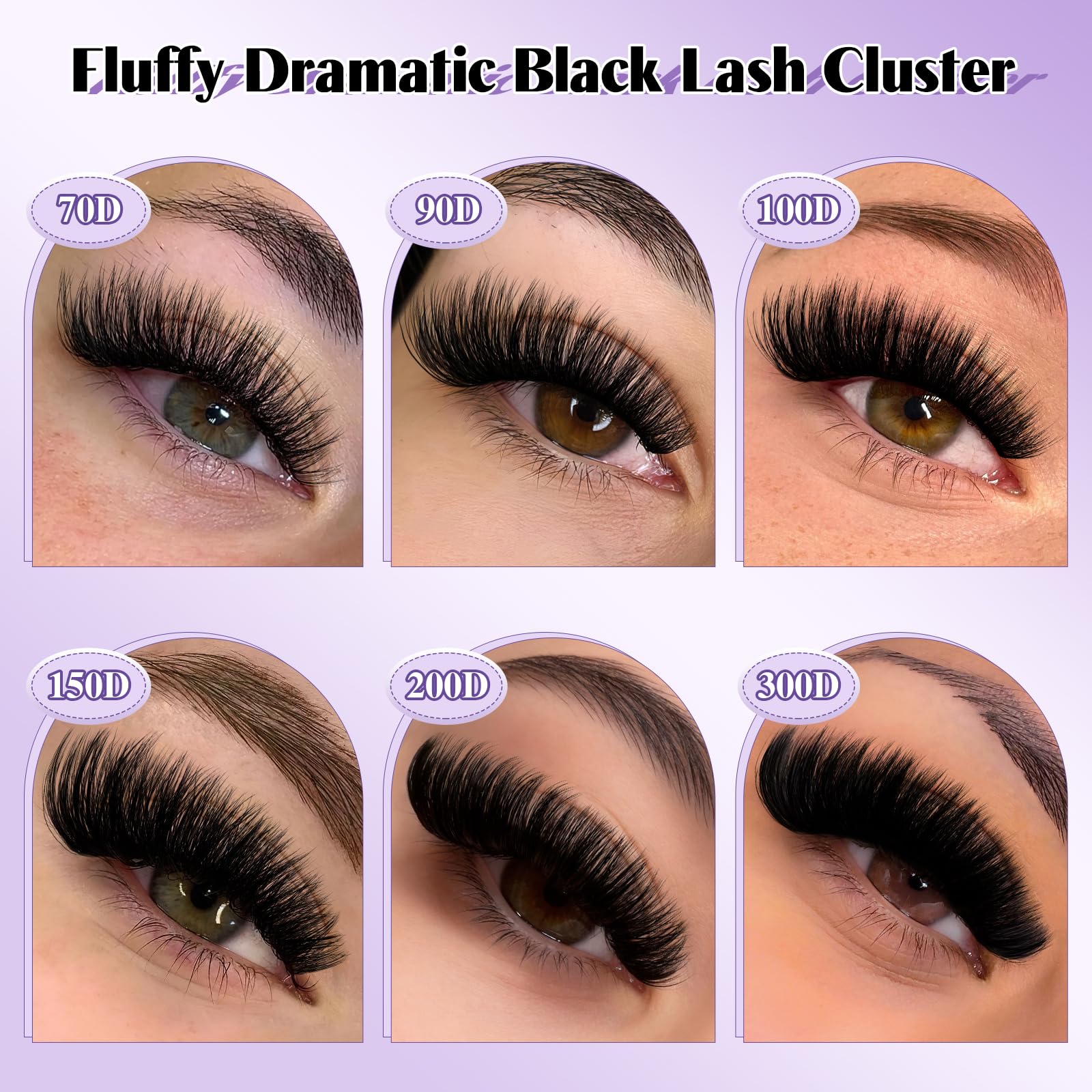Dramatic Fluffy Lash Clusters - Volume Eyelashes -5