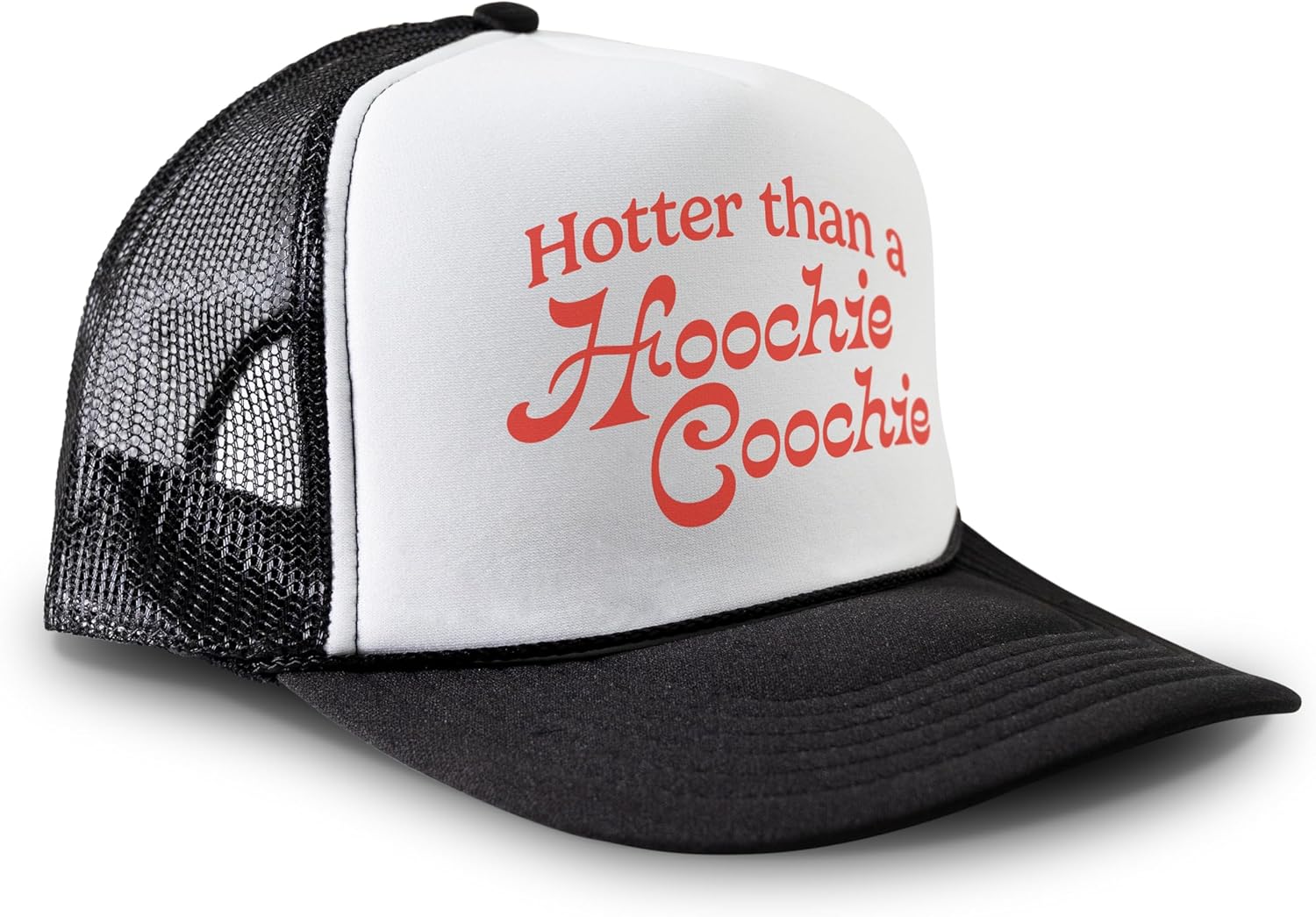Black Rabbit Hotter Than A Hoochie 90s Country Retro Trucker Hat