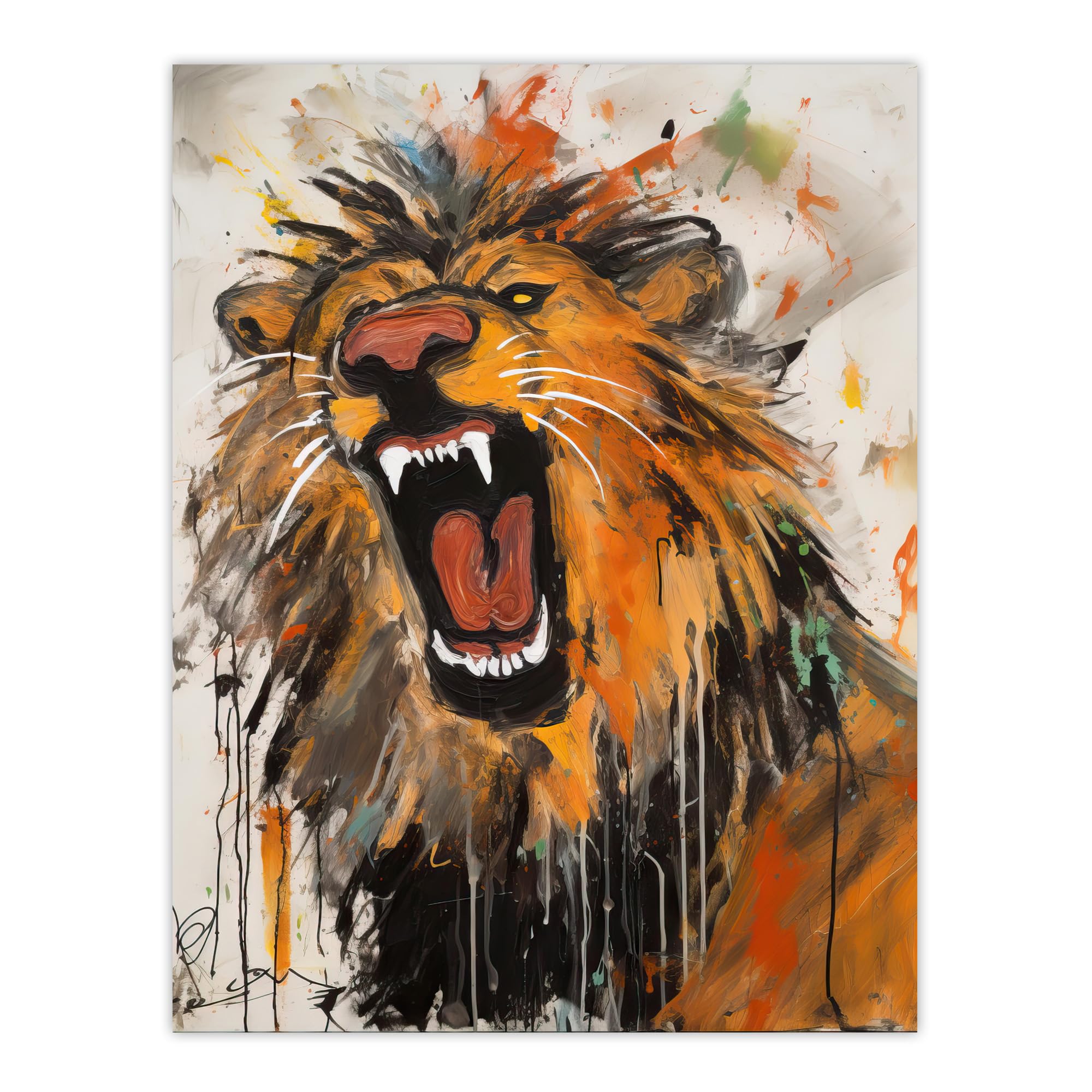Artery8 The Circus Lion Roars Painting By Tom Jones Large Wall Art Poster Print Thick Paper 18X24 Inch