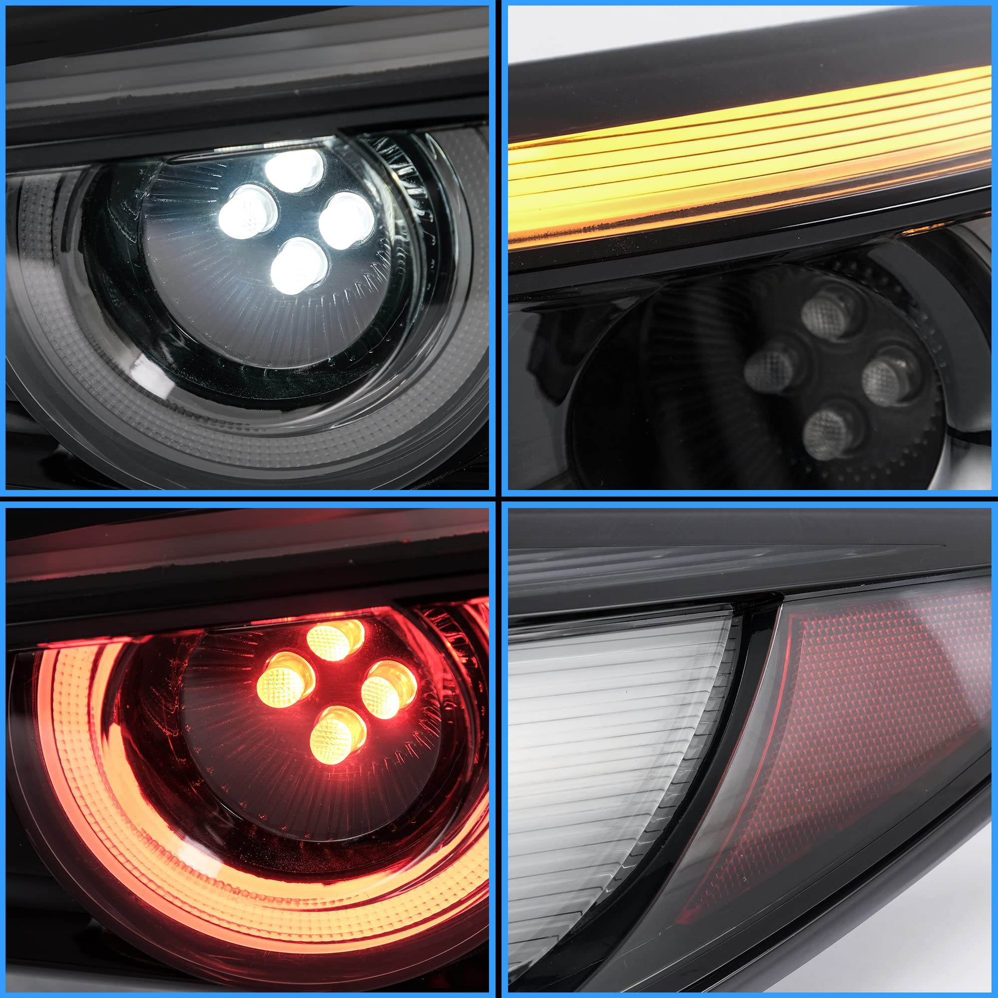 アクセサリー VLAND LED Tail Lights VLAND Full LED Tail Lights Compatible For 3 Axela Sedan 2014