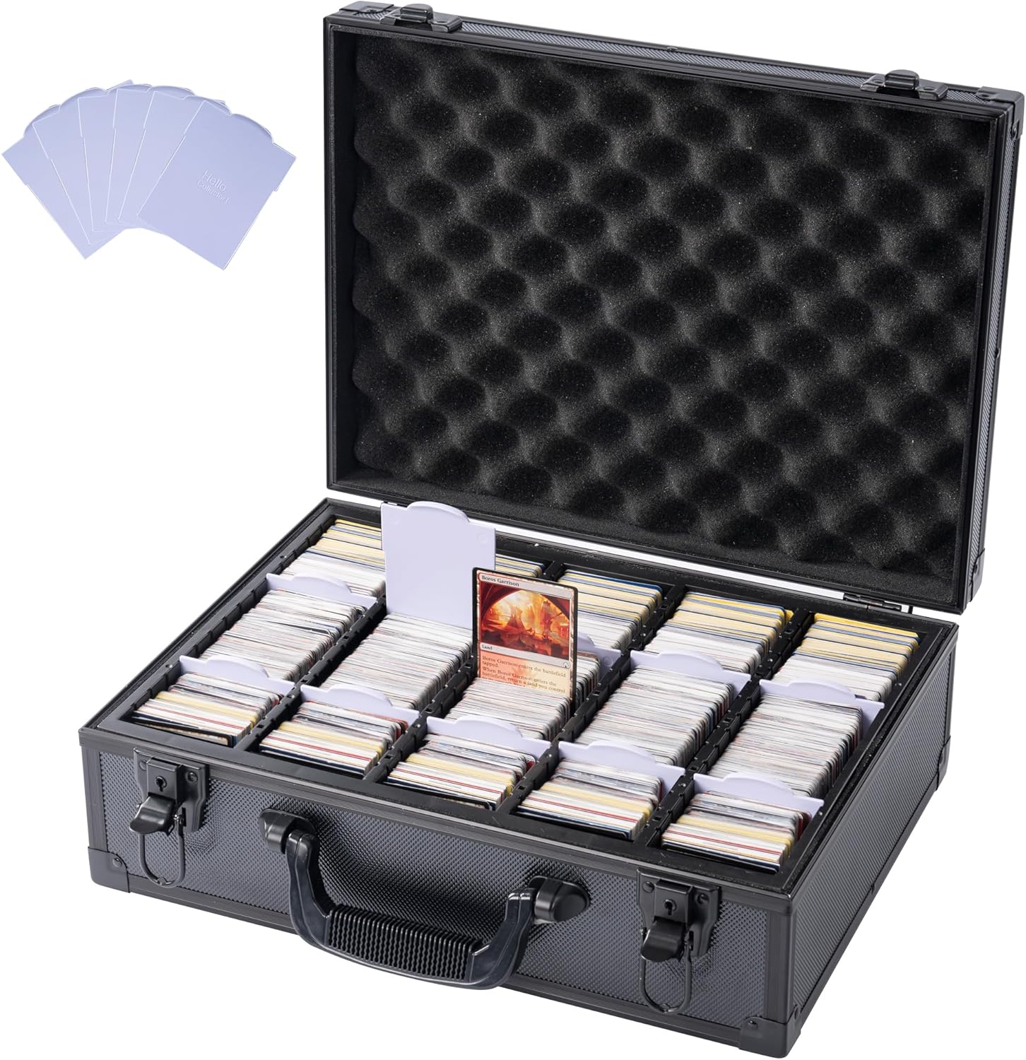 Trading Card Storage Box,Holds 3750 Trading Card,Baseball Cards Storage Box with 12 Dividers,Card Box for Sport Cards/Game Cards(Only for Standard cards) 3750 Capacity