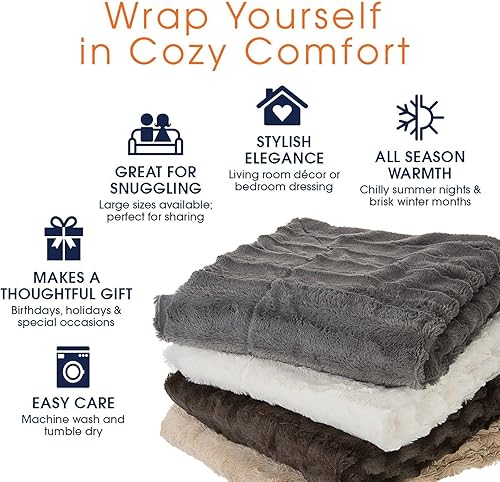 Miniatura 4 de Piel de zorro imitación ultra suave Cheer Collection con cobija reversible de microplush