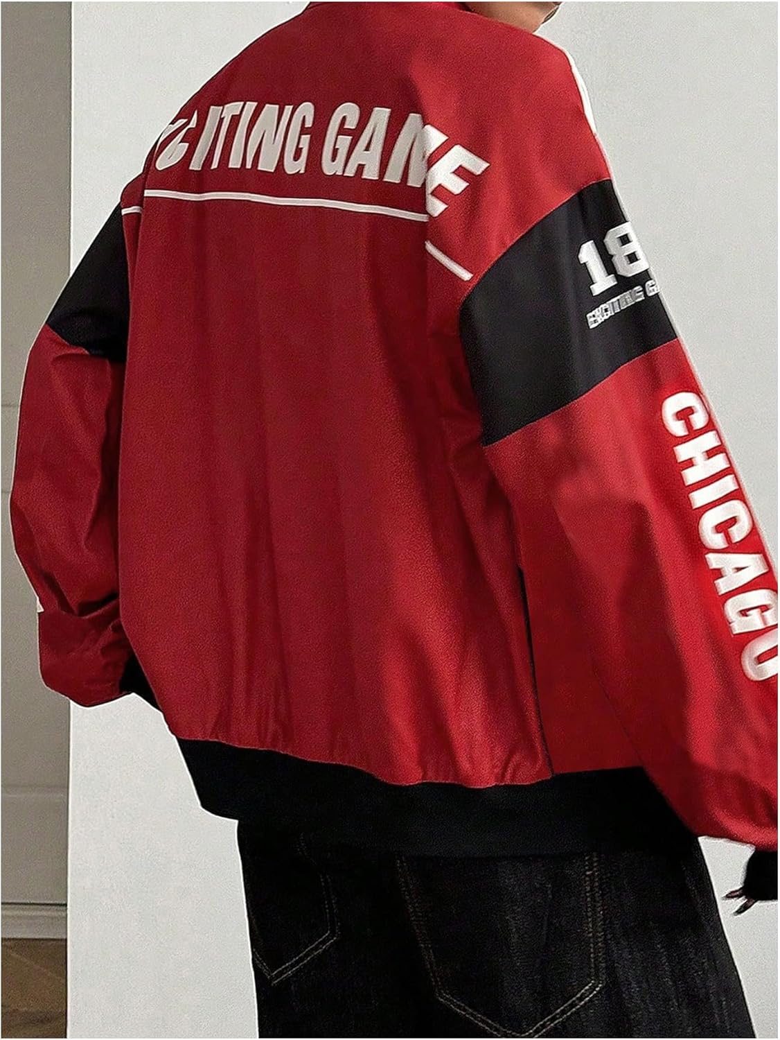 GORGLITTER Women's Racer Car Jacket Y2k F1 Oversized Graphic Coats Racing Varsity Zip Up Lightweight Jackets Streetwear - Image 3