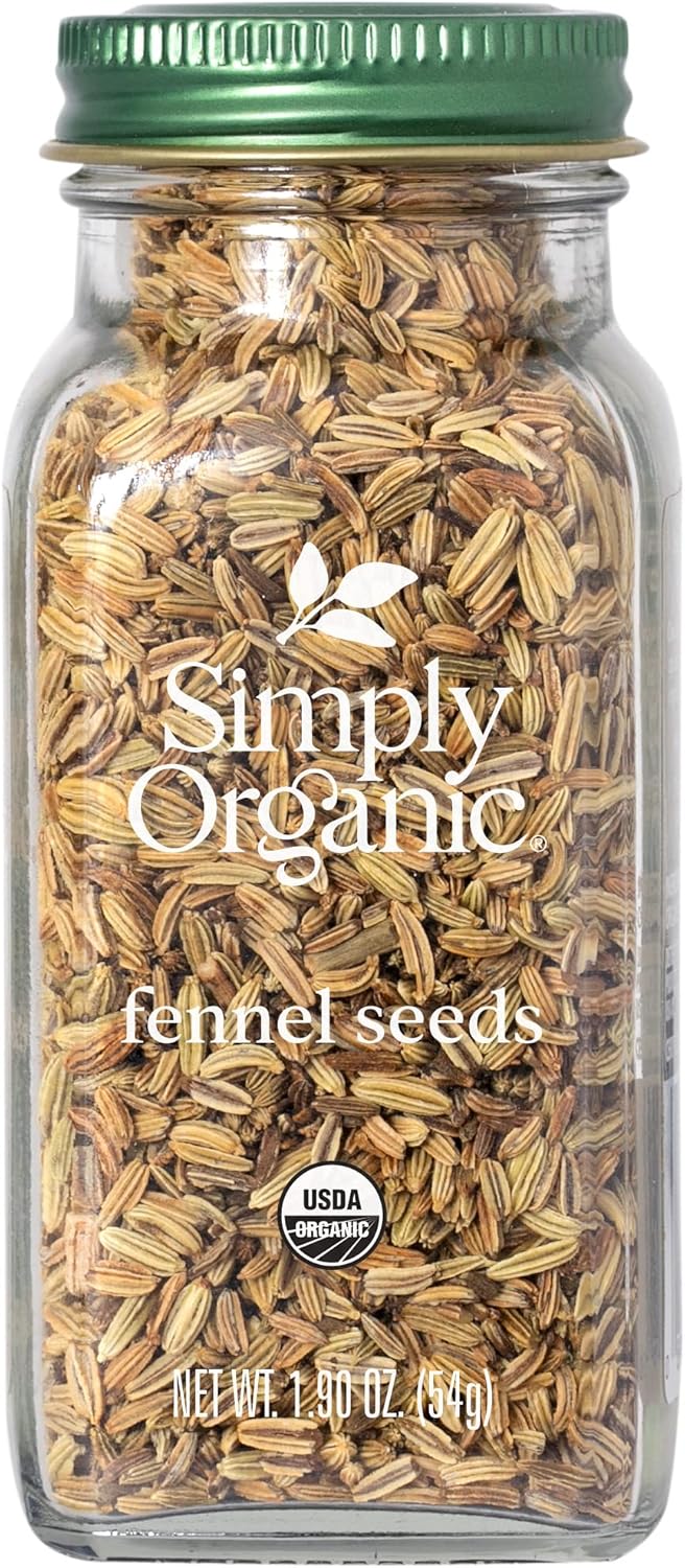 Simply Organic Fennel Seed, Certified Organic | 1.9 oz | Pack of 6 | Foeniculum vulgare Mill.