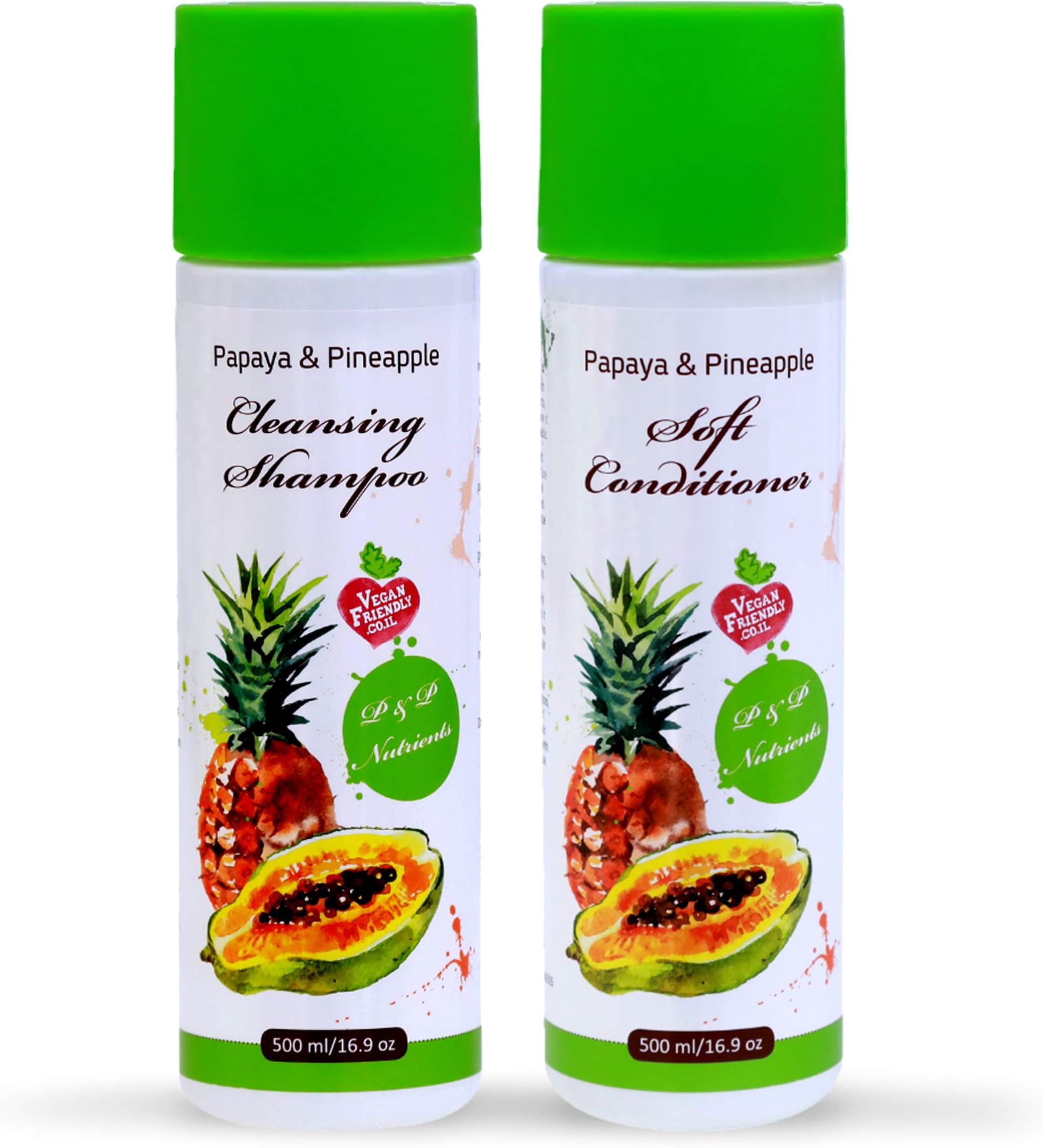 Papaya & Pineapple Shampoo and Conditioner Set | Damaged, Frizzy, Brittle & Dry Hair Repair Treatment| Deep Conditioning, Hydrating & Moisturizing for Smooth, Soft, Silky Hair For Women