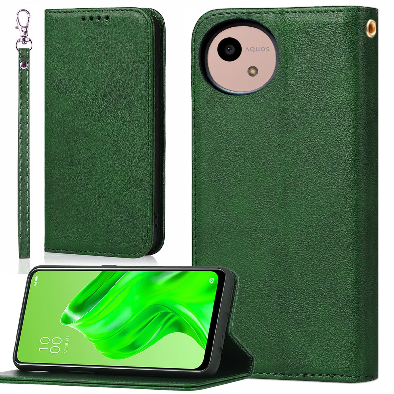 Amazon.co.jp: 適用 AQUOS wish4 ケース 手帳型 ストラップ アクオス 