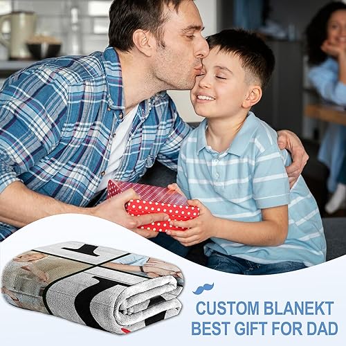 Vista 59 de Regalos personalizados para el día del padre, cumpleaños para papá de hija, esposa, hijo, regalos personalizados para el día del padre, manta con S1