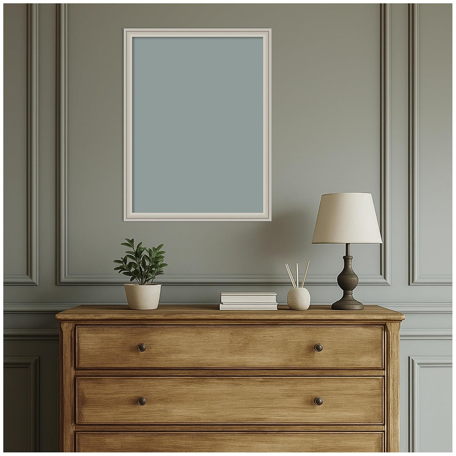 Kate and Laurel Framed Fabric Pinboard 20 x 26, Printed Linen Classic Bulletin Board for Use as a Vision Board or Wall Organization, Florence Silver Frame