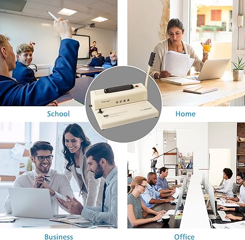 Miniatura 6 de TIANSE Máquina de encuadernación, máquina de encuadernación de bobina en espiral, insertador de bobina eléctrica, capacidad de perforación de 15