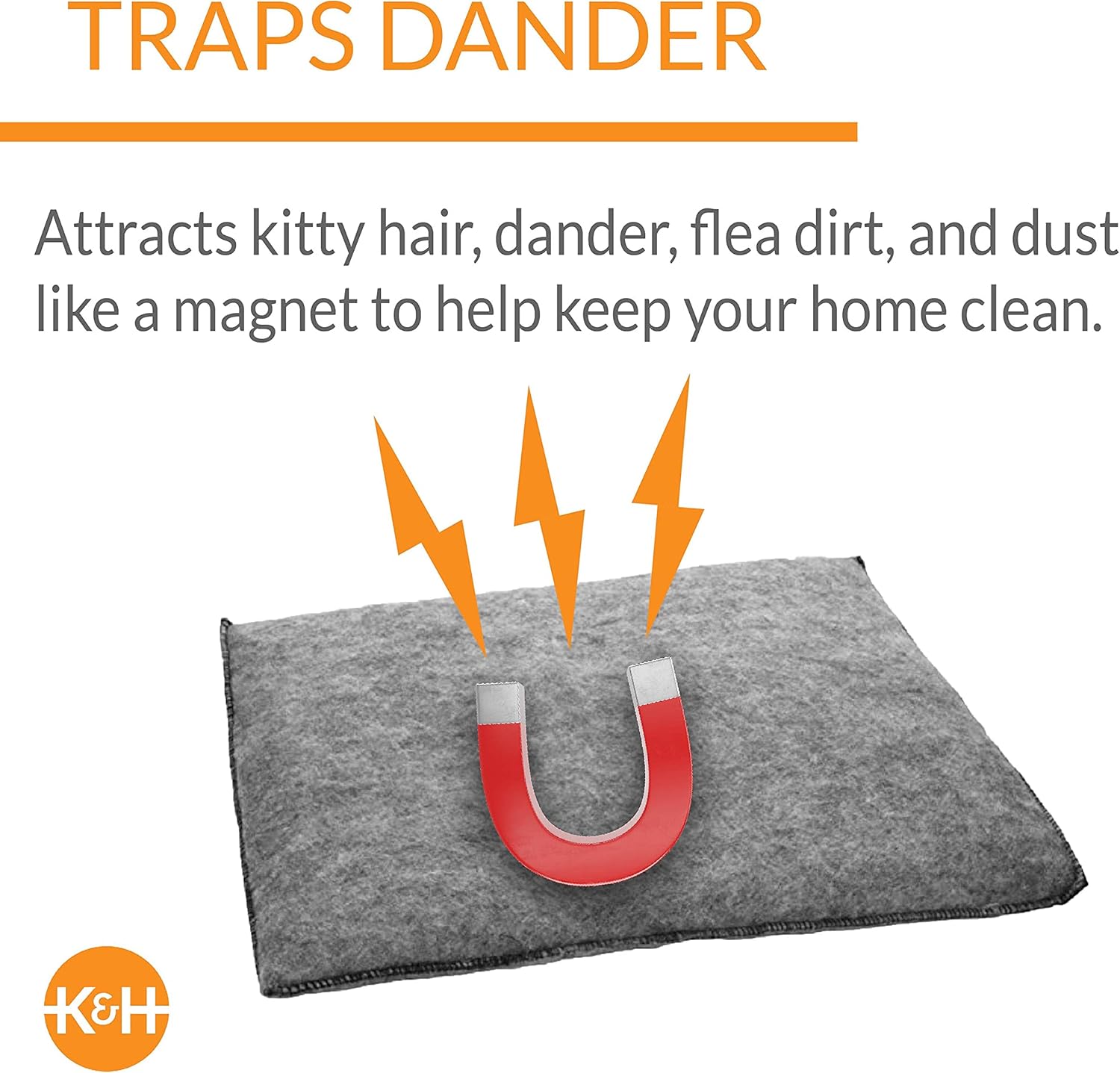 review K&H Pet Products Amazin' Kitty Pad, Indoor Unheated Cat Bed Traps Cat Hair and Dander, Washable Cat Mat, Gray 15 X 20 Inches, Unheated 2-Pack